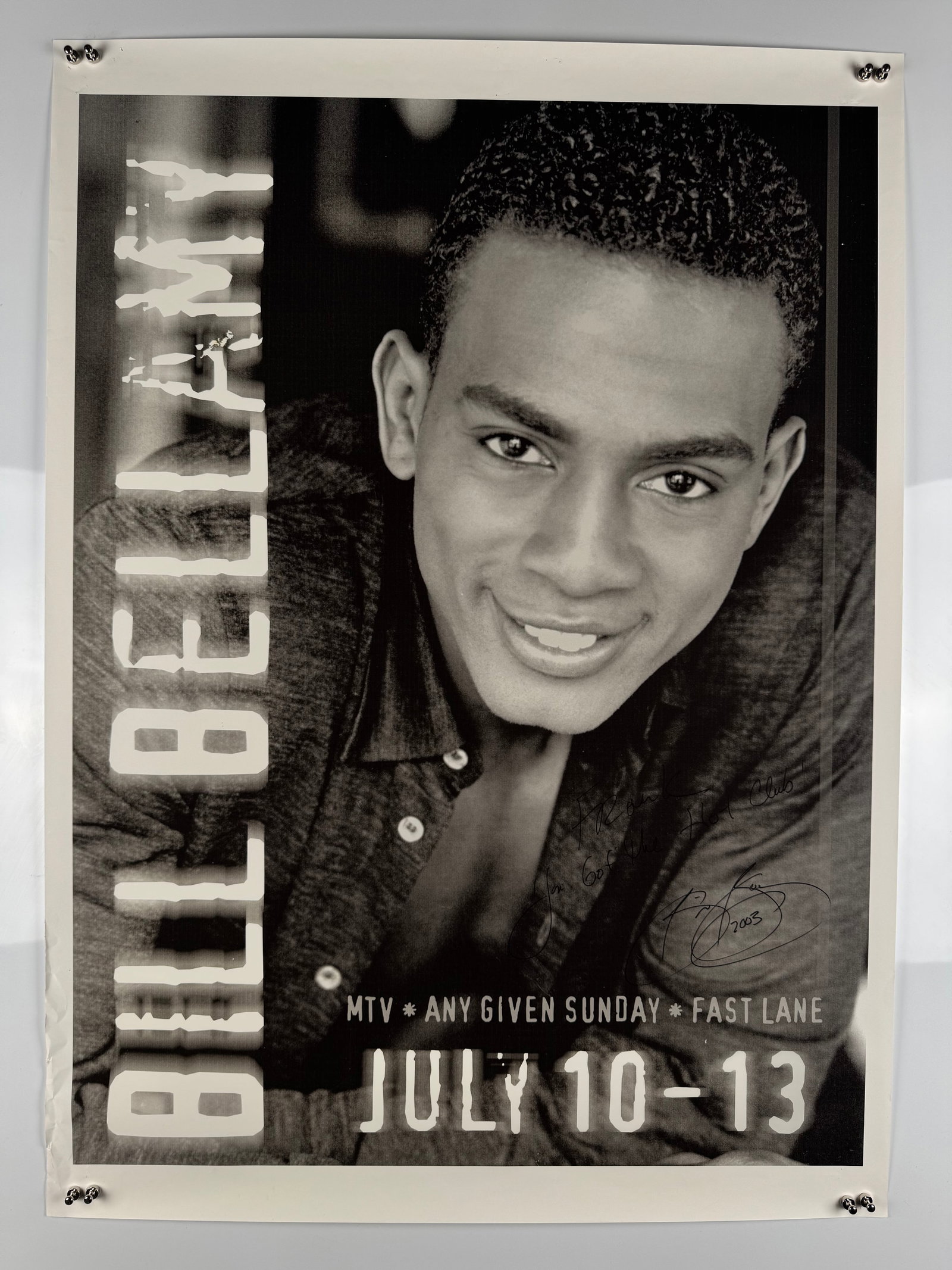 Bill Bellamy Signed 2003 Irvine Improv Comedy Poster MTV Any Given Sunday Fastlane Def Comedy Jam