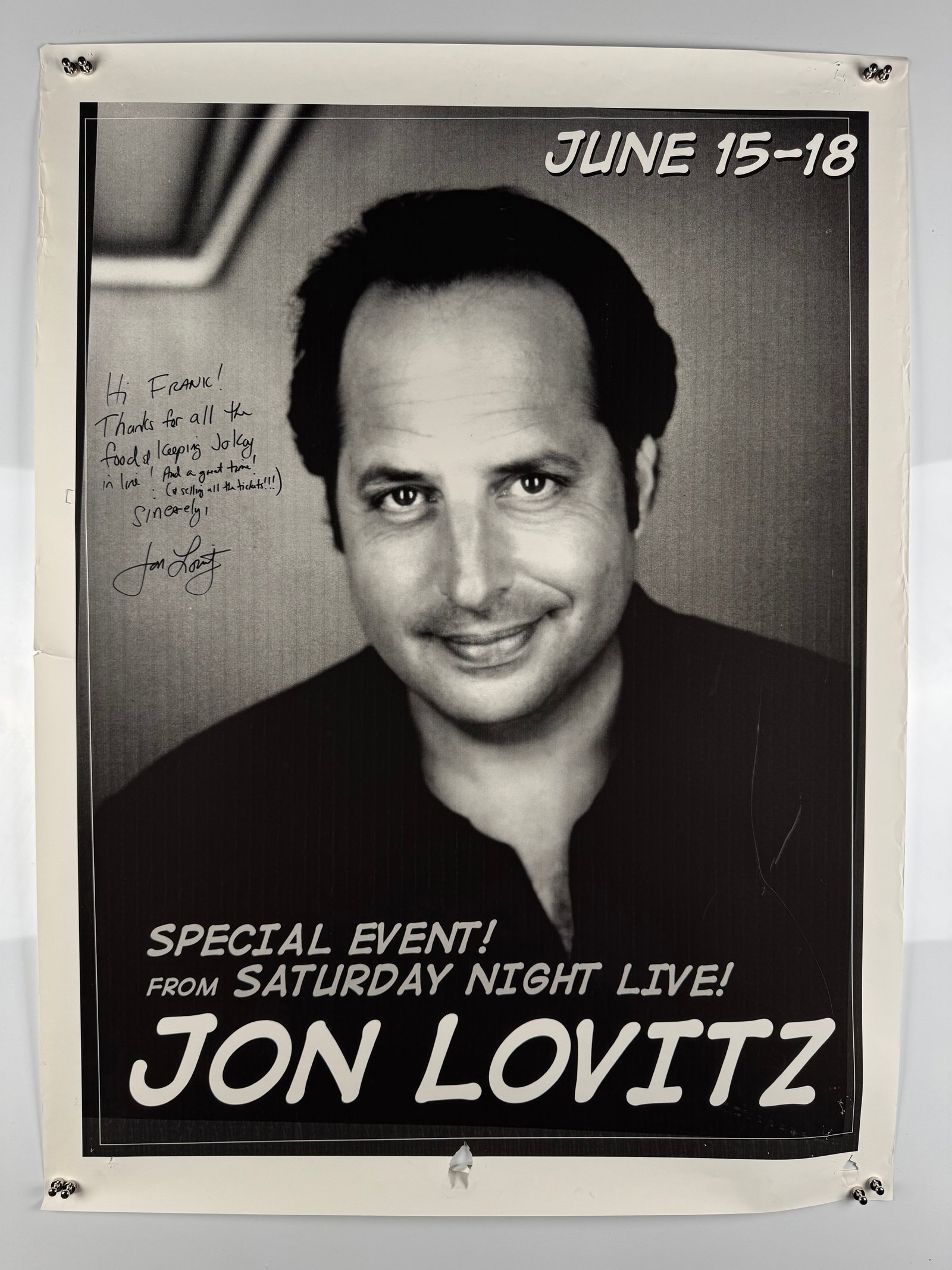 Jon Lovitz Saturday Night Live SNL The Critic Signed 2006 Irvine Improv Comedy Poster (1 of 6)