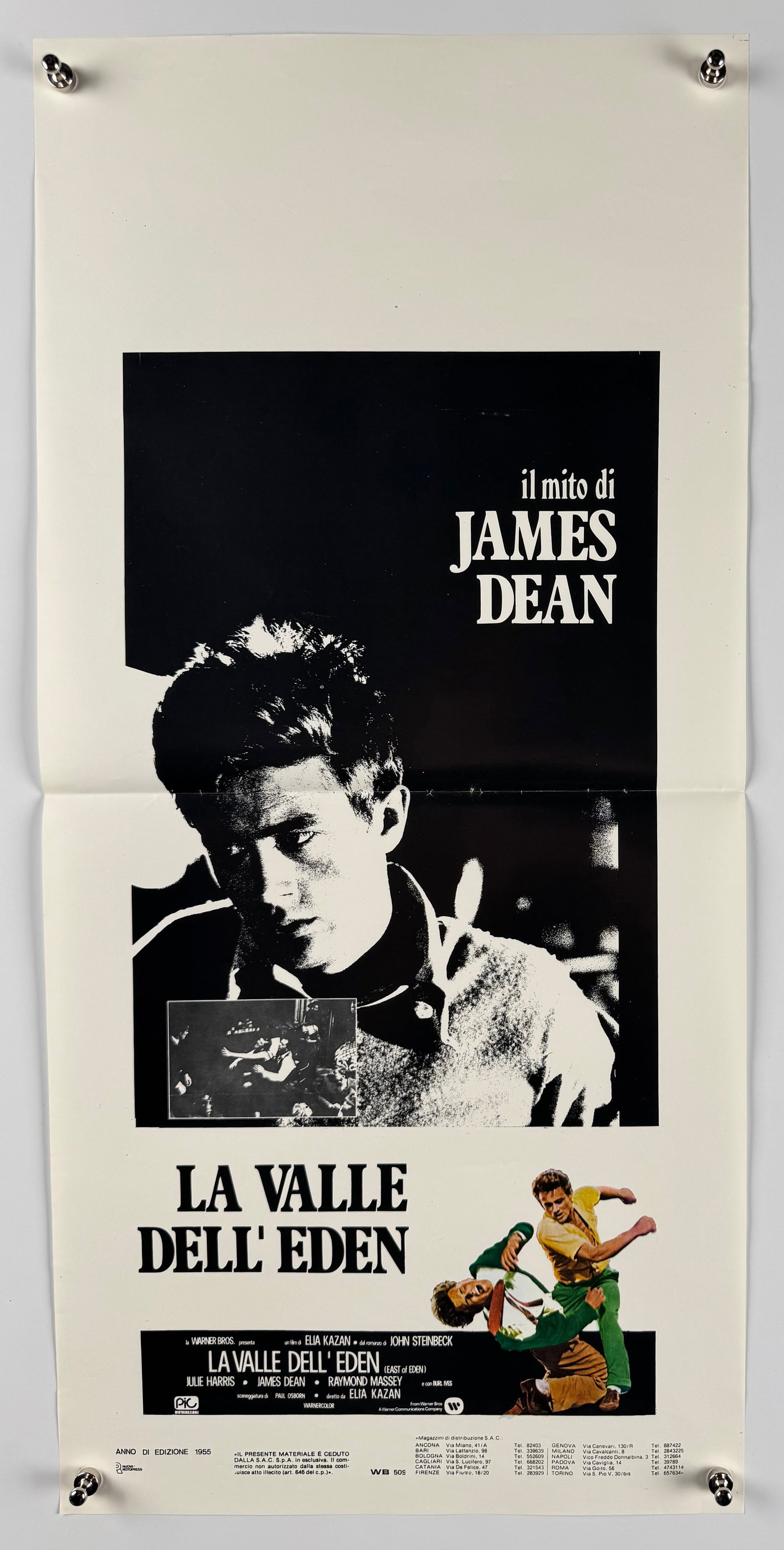 East of Eden 1955 Original Italian Locandina Movie Poster 13"x28" James Dean Elia Kazan Steinbeck (1 of 5)