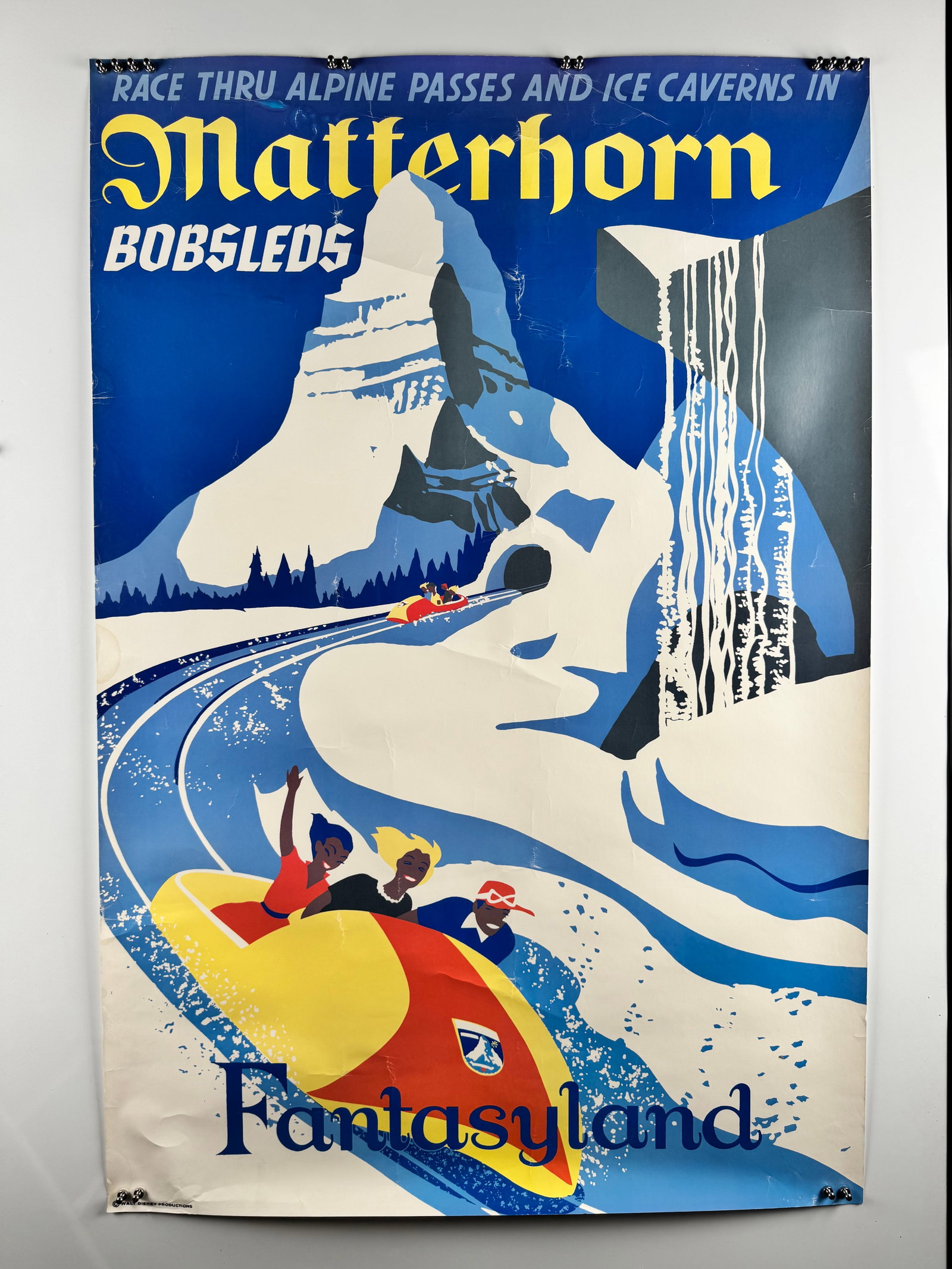 Fantasyland Matterhorn Bobsleds Vintage Disneyland Attraction Poster Walt Disney Productions (1 of 6)