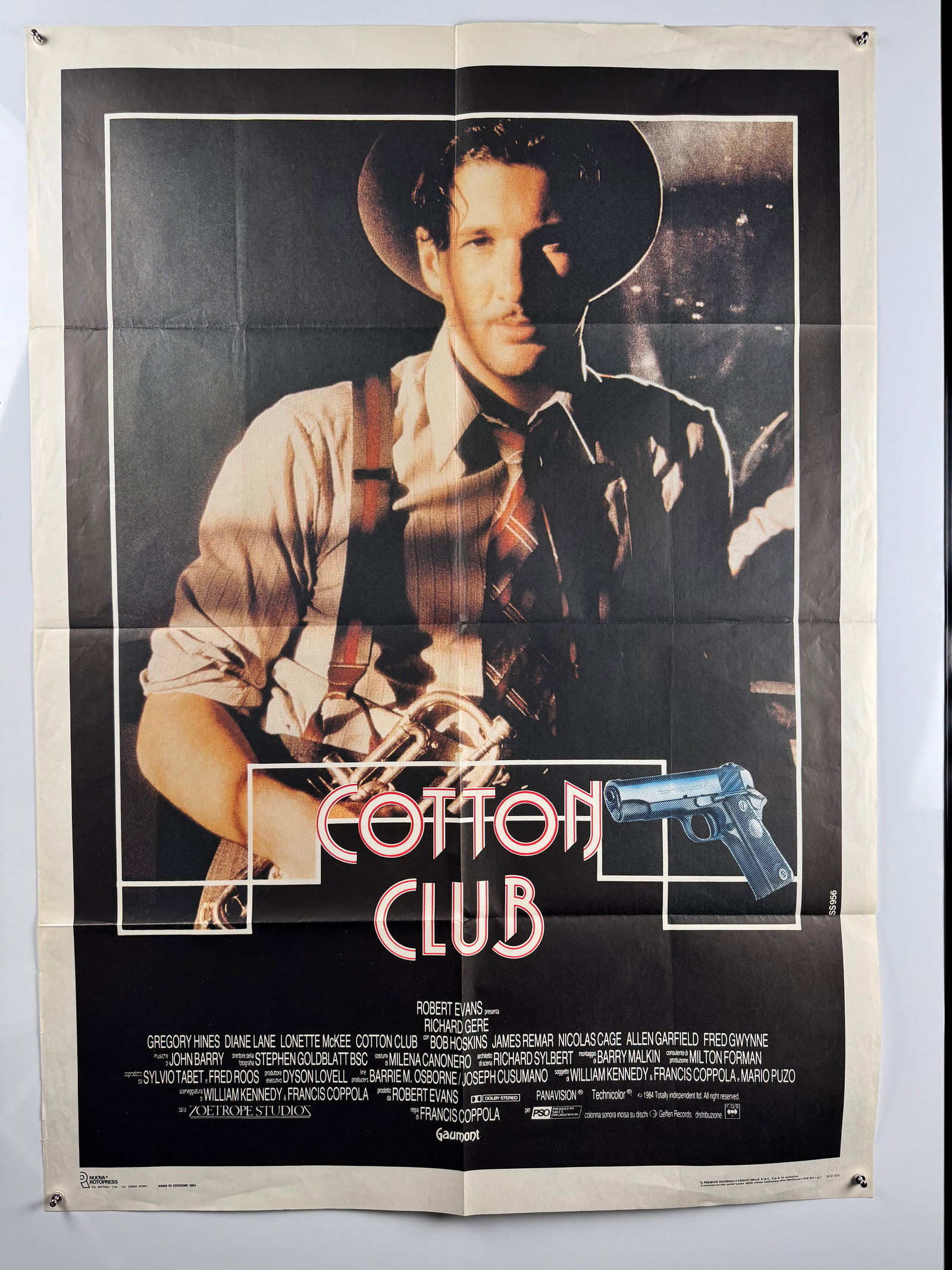 The Cotton Club 1984 Original Italian 2 Fogli Movie Poster 39"x55" Richard Gere Coppola Crime (1 of 6)