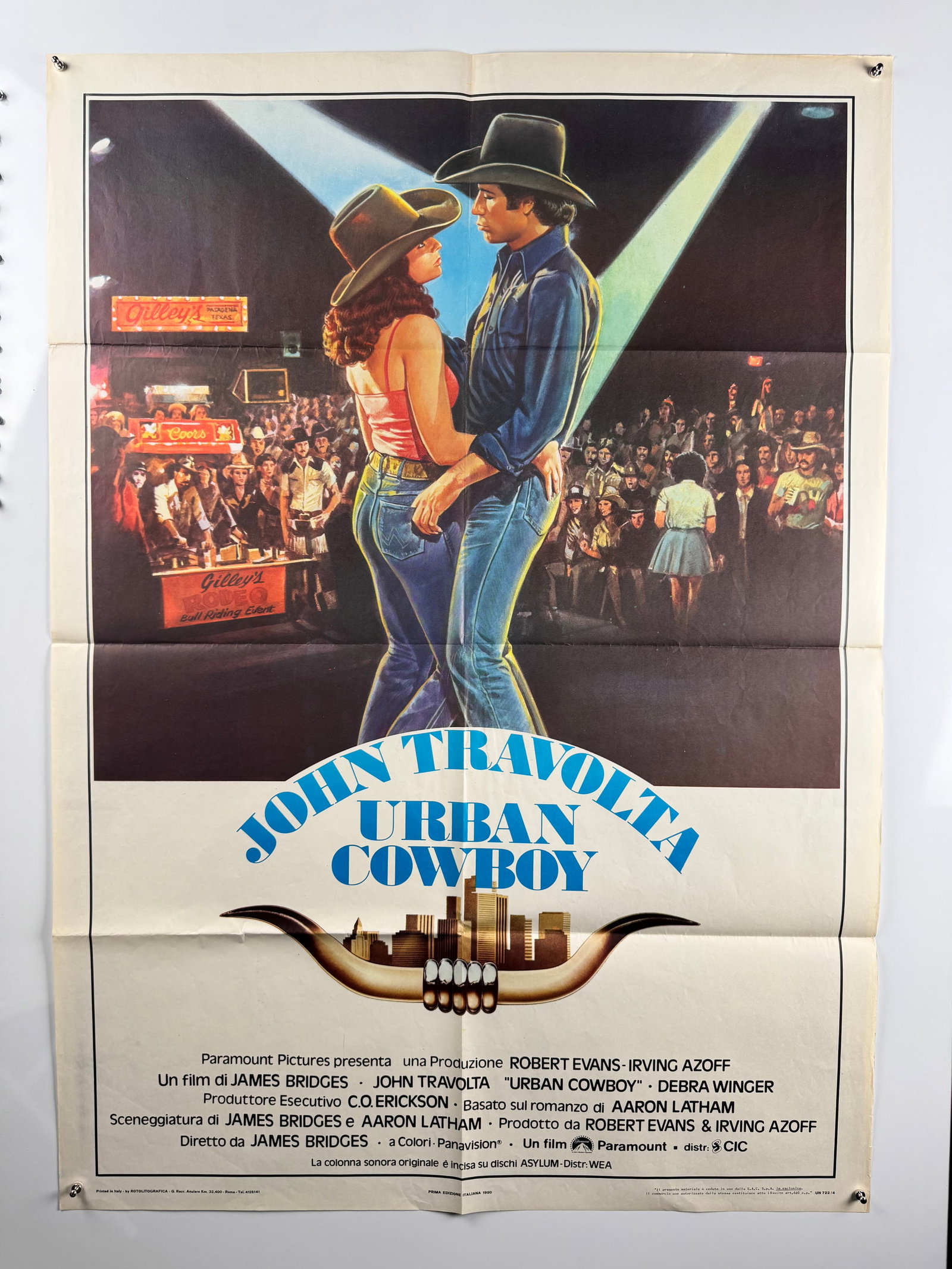 Urban Cowboy 1980 Original Italian 2 Fogli Movie Poster 39"x55" John Travolta Debra Winger (1 of 7)