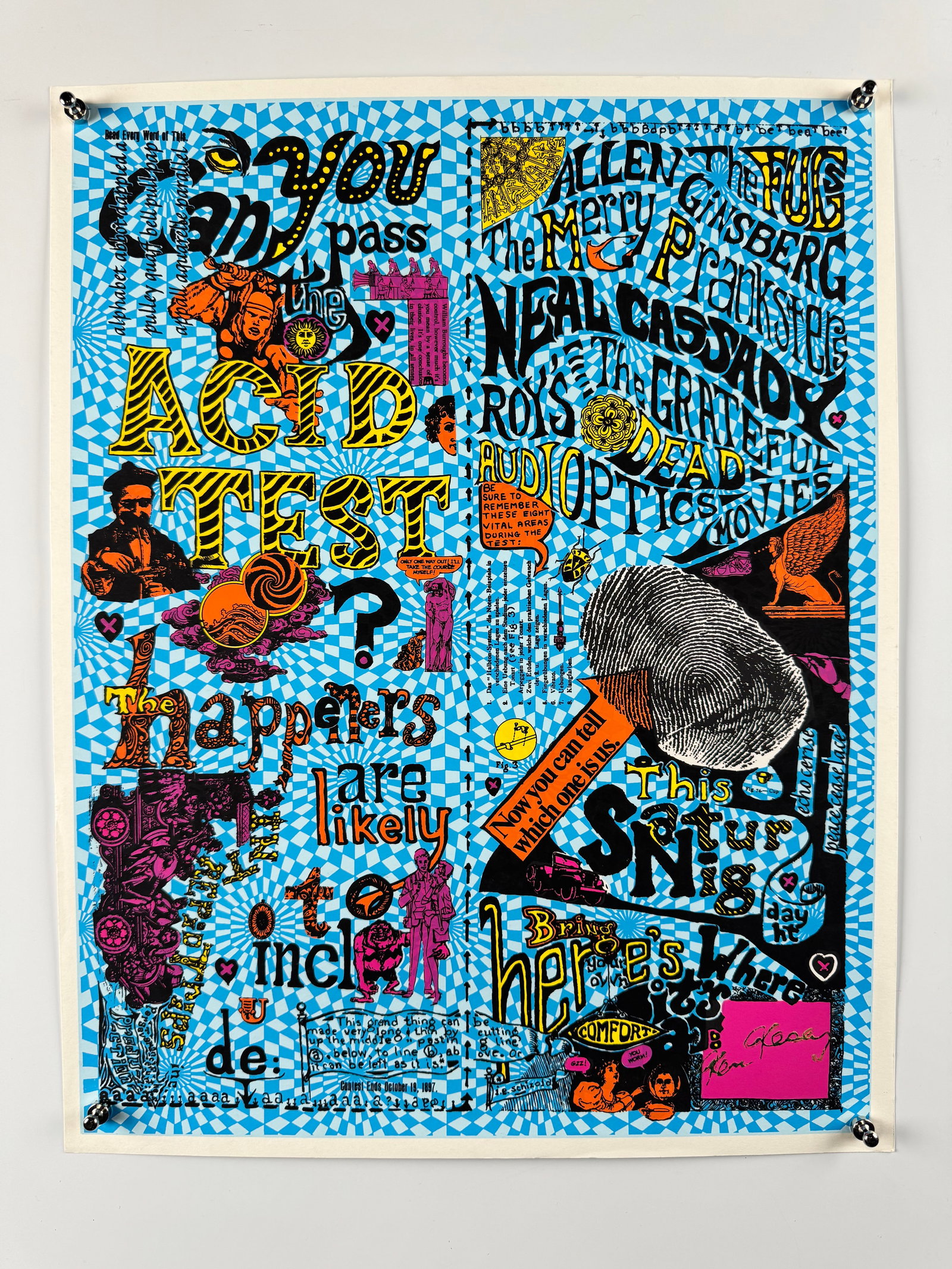 The Grateful Dead Can You Pass the Acid Test Original Poster Wes Wilson Signed (1 of 6)