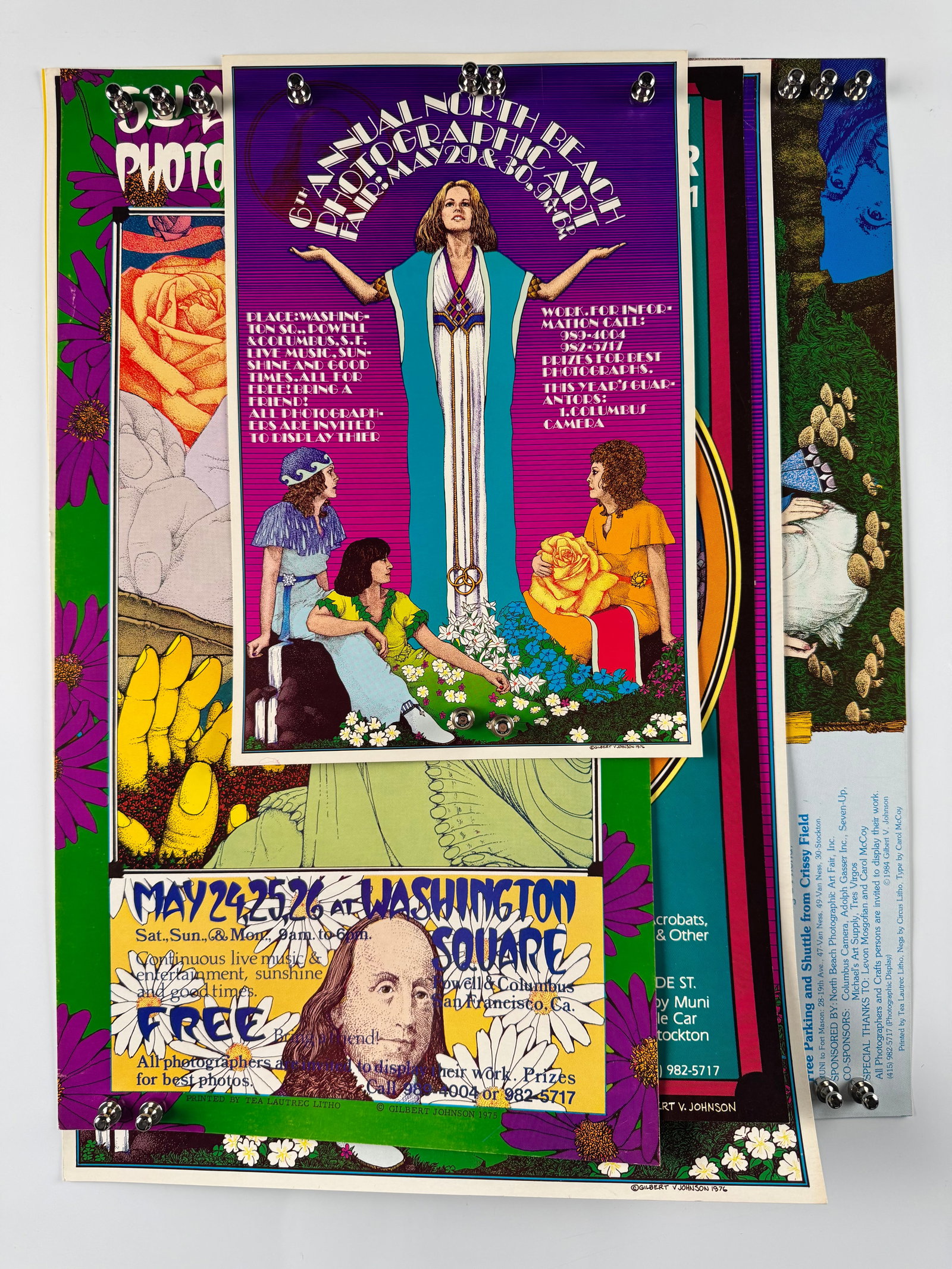 Lot of 5 Gilbert V Johnson North Beach Photographic Art Fair Posters San Francisco 1975 1984 (1 of 6)