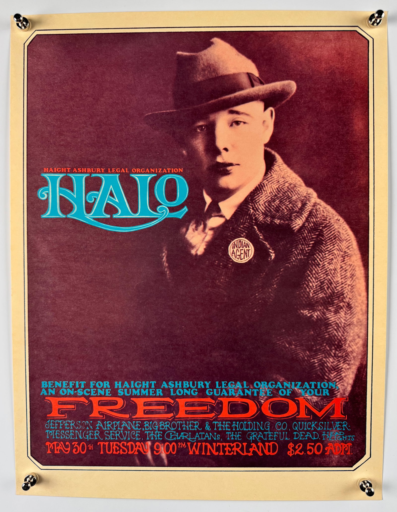 Grateful Dead Jefferson Airplane Janis Joplin HALO 1967 Winterland Concert Poster (1 of 3)
