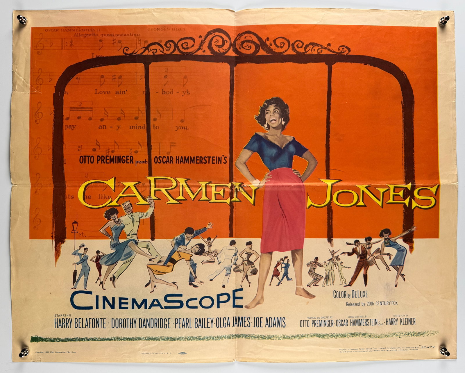 Carmen Jones 1954 Original US Half Sheet Dorothy Dandridge Harry Belafonte Otto Preminger (1 of 6)