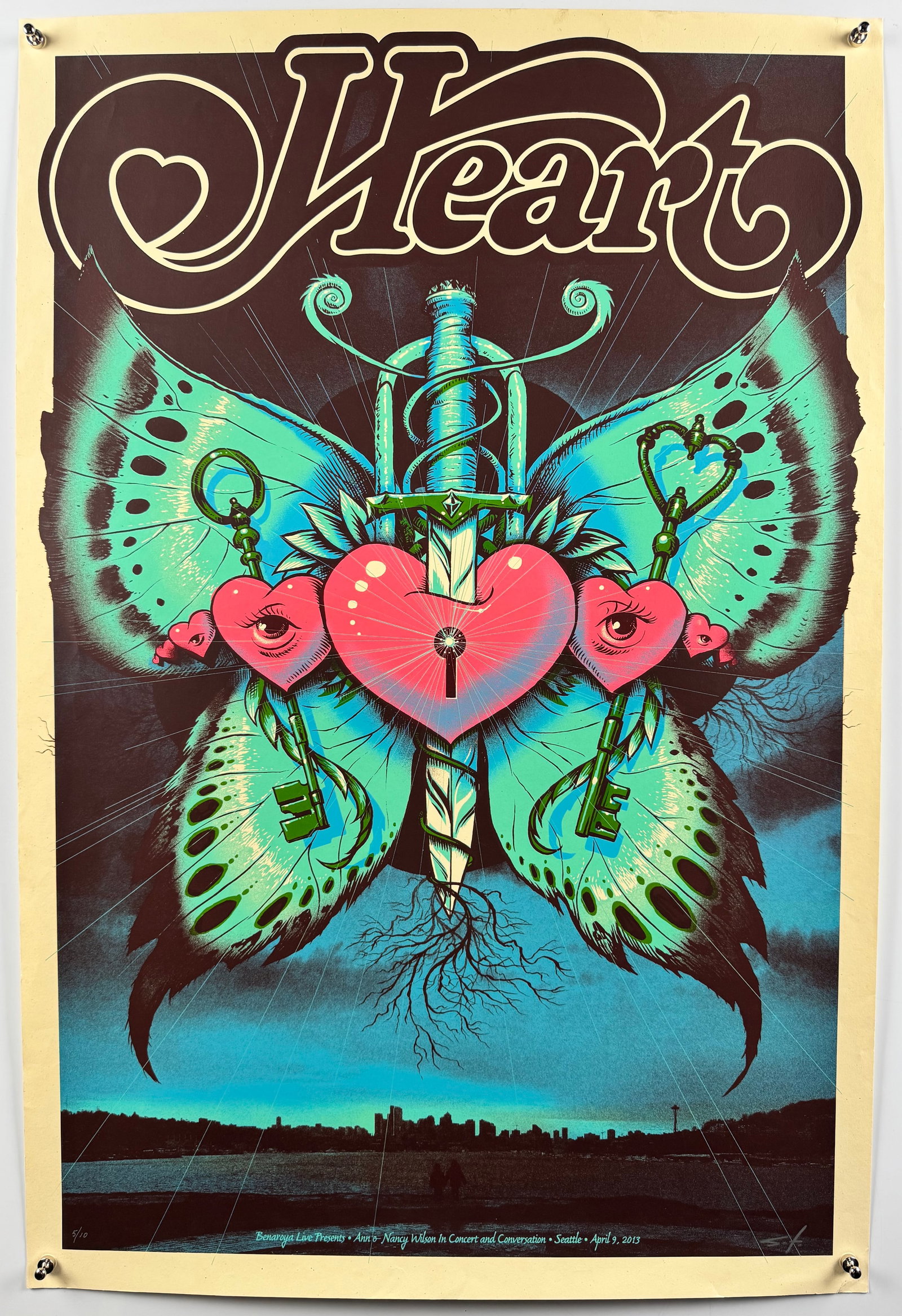 Heart Ann Nancy Wilson 2013 Seattle Jeff Soto Signed Concert Poster Numbered 5/10 Screen Print (1 of 6)