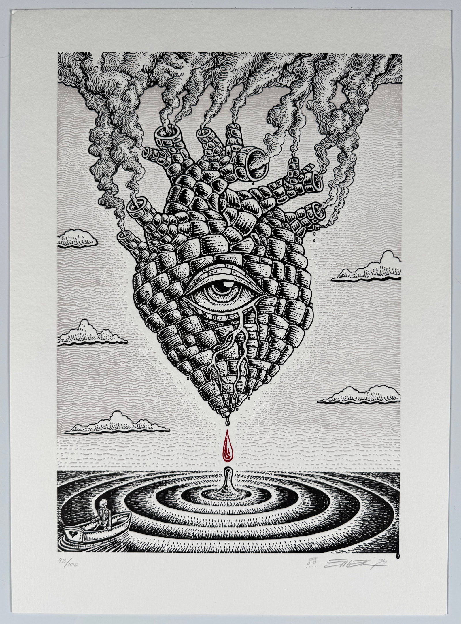 EMEK Like Blood From A Stone 2024 Signed Numbered Letterpress Art Print (1 of 5)