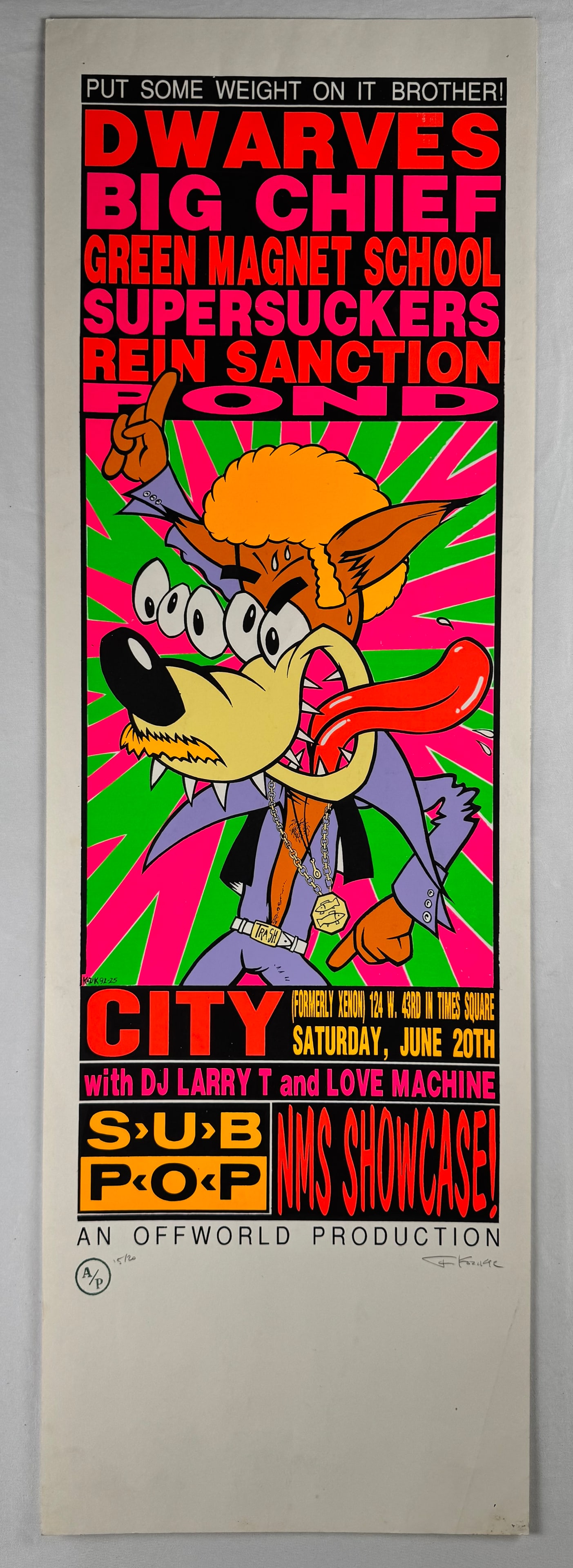 Frank Kozic Signed Dwarves Big Chief Green Magnet School Concert Poster 11x35" (1 of 5)