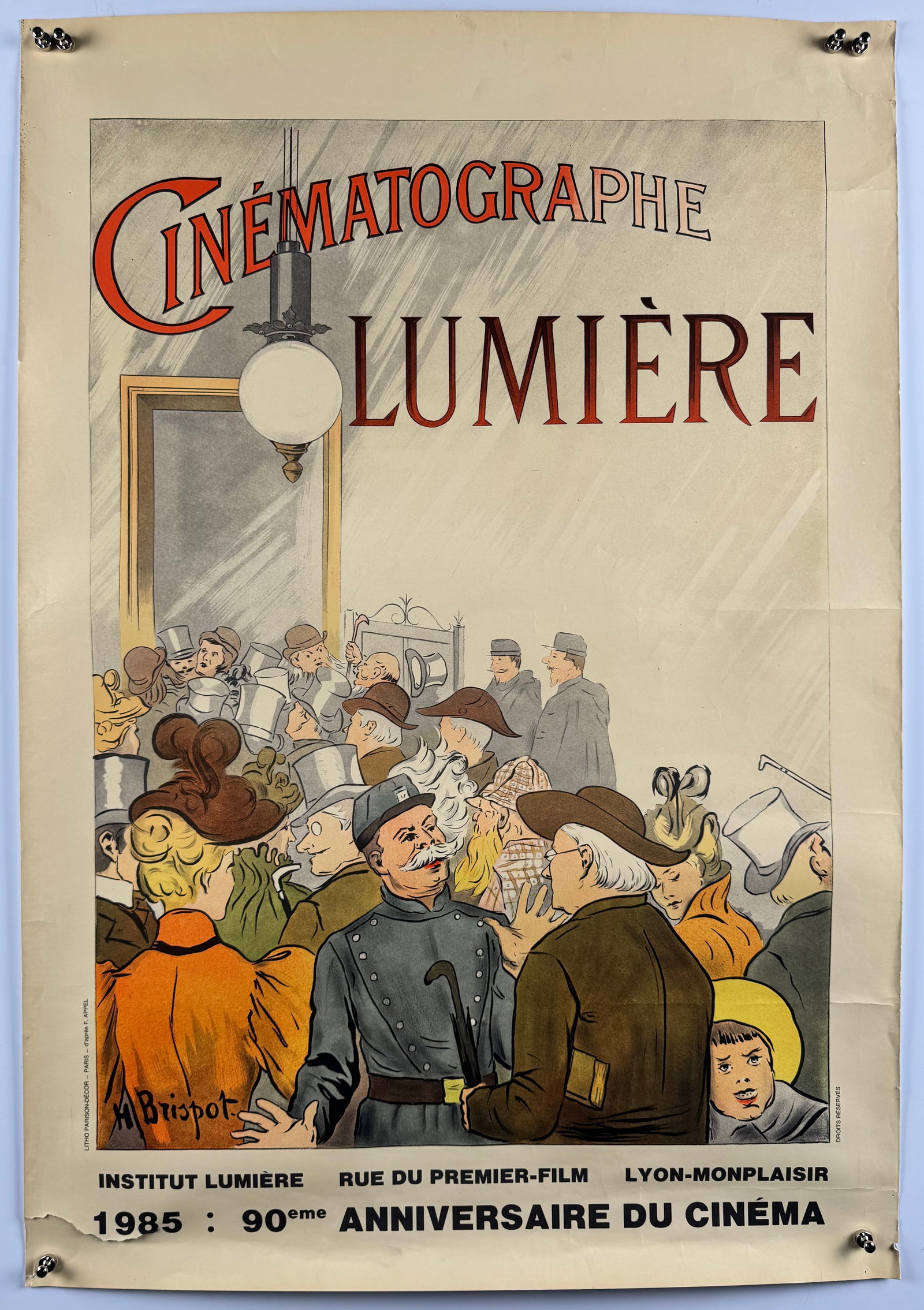 Cinématographe Lumière 1985 90th Anniversary French Cinema Poster After Henri Brispot Lyon France (1 of 7)