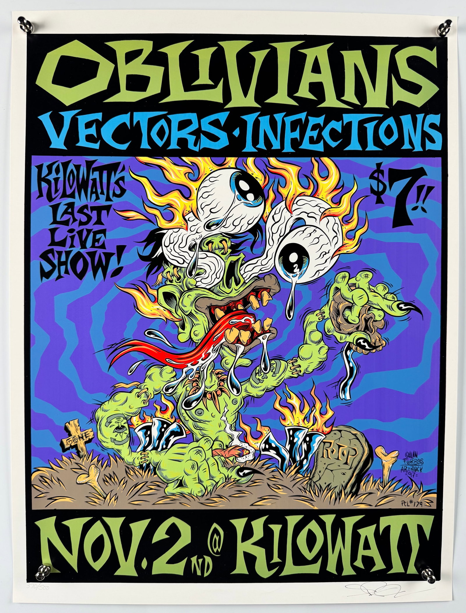 Oblivians Vectors Infections 1997 Kilowatt Last Live Show Poster Alan Forbes Garage Punk (1 of 5)
