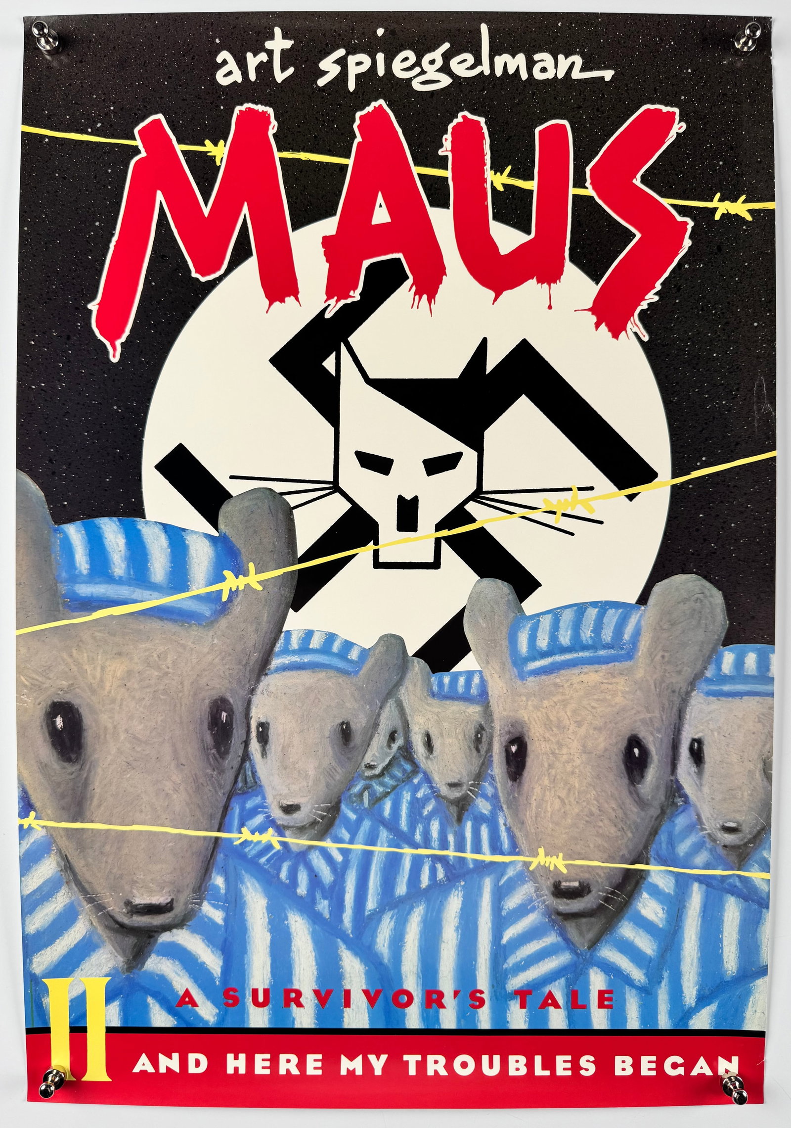 Art Spiegelman Maus II A Survivors Tale 1991 Pantheon Books Promotional Poster Graphic Novel (1 of 4)