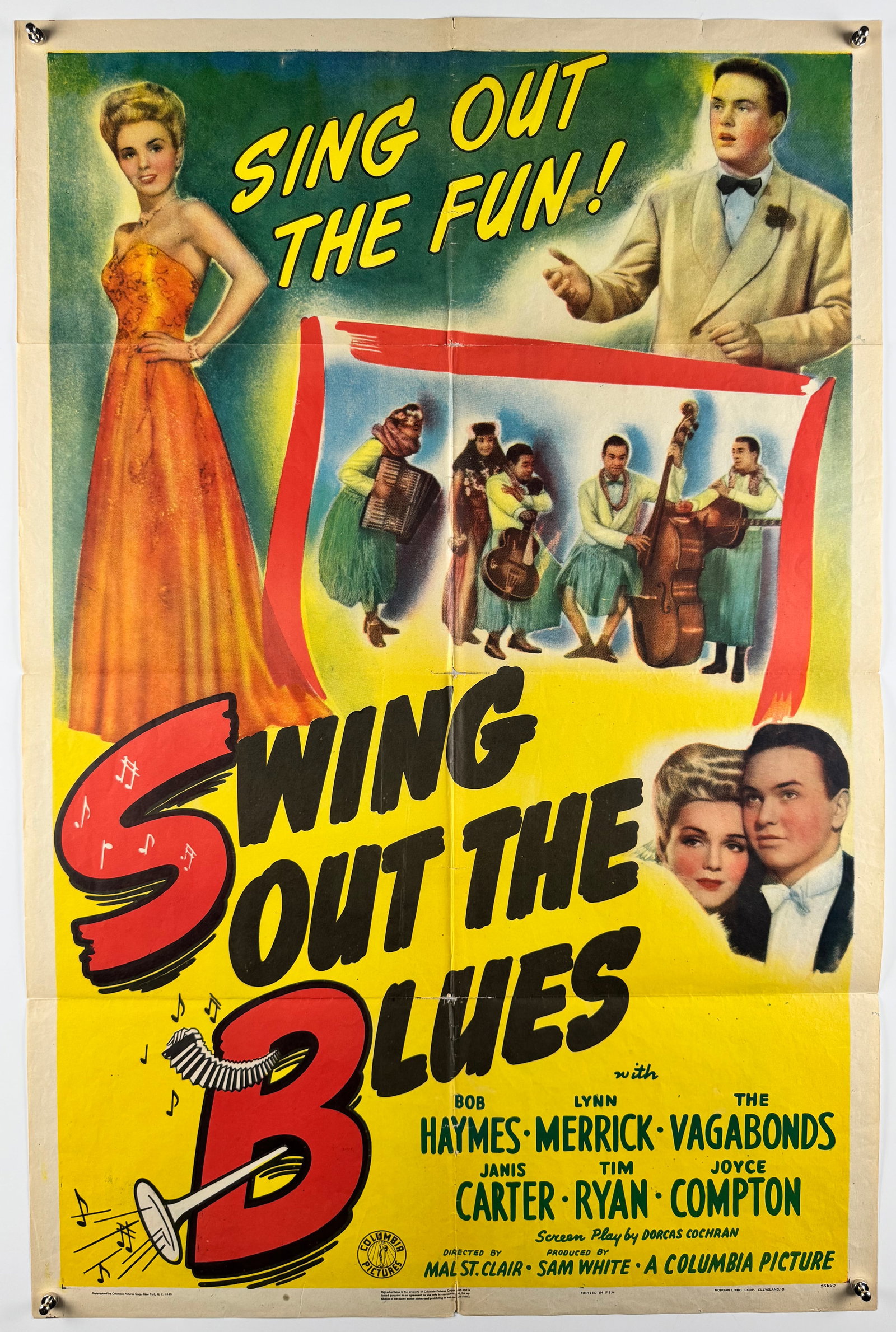 Swing Out the Blues 1943 Original US One Sheet Musical Poster Bob Haymes Lynn Merrick Columbia (1 of 7)