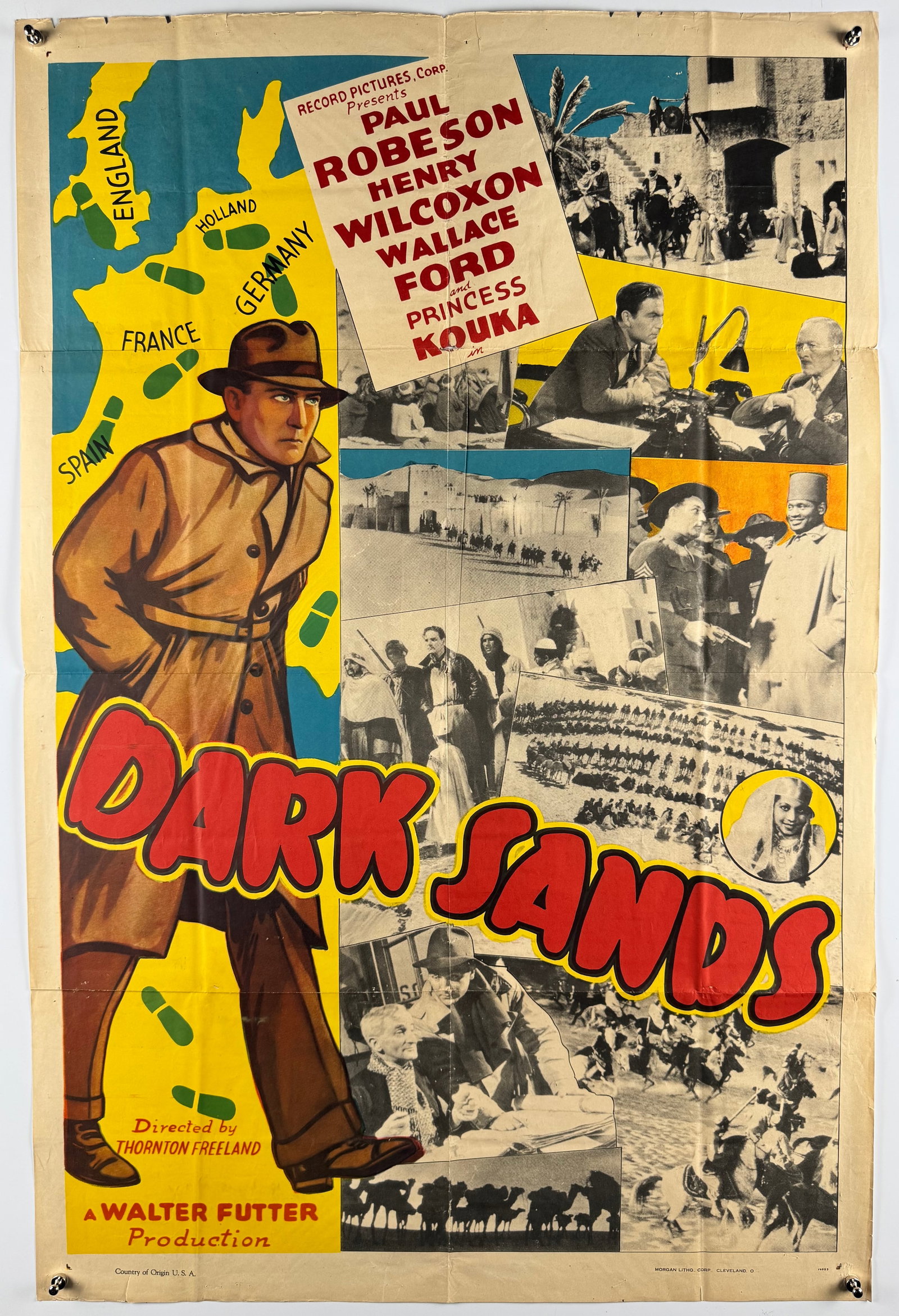 Dark Sands 1937 Original US One Sheet Paul Robeson Henry Wilcoxon Walter Futter Adventure (1 of 5)