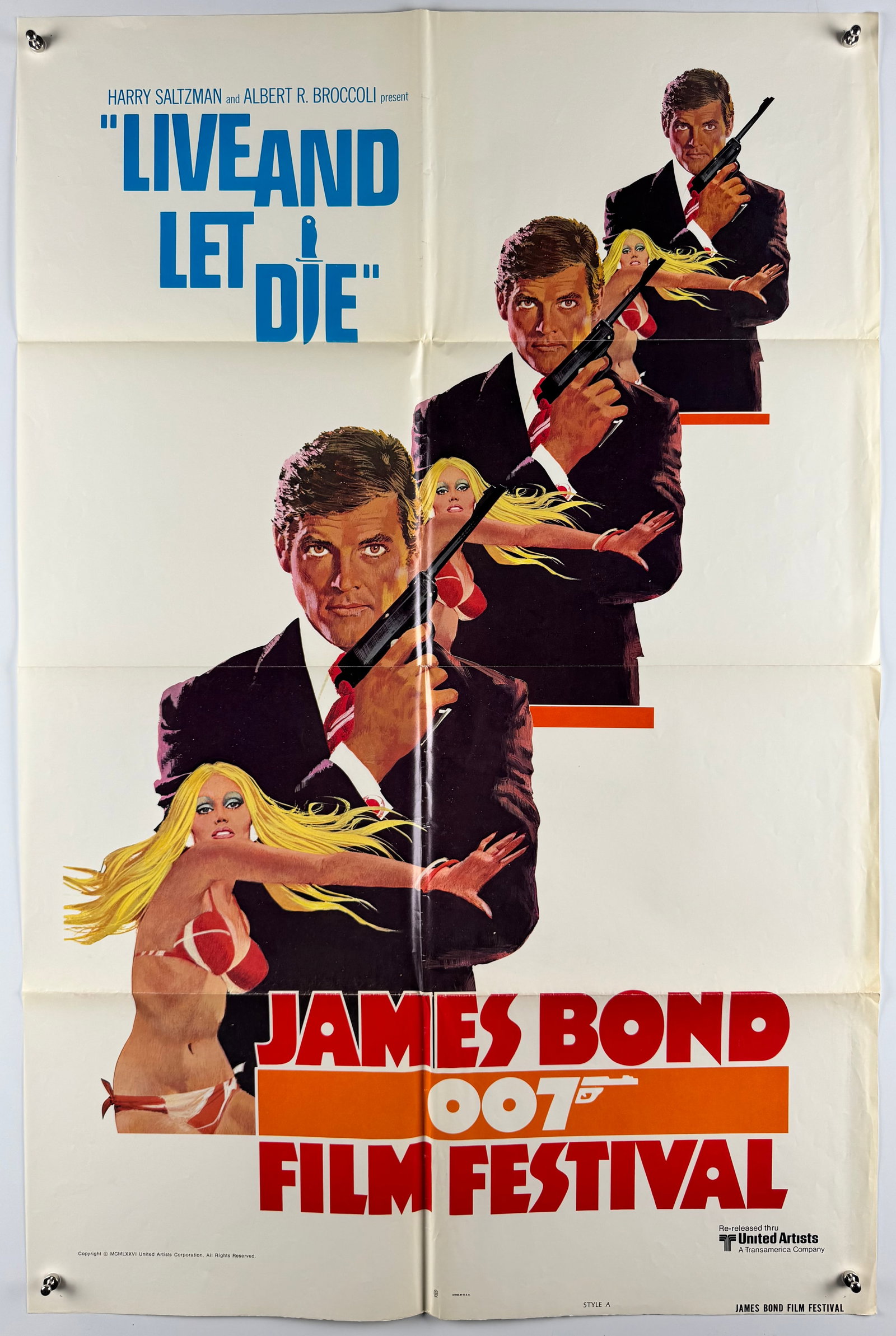 Live and Let Die 1975 James Bond Film Festival Style A Original US One Sheet Roger Moore 007 Poster (1 of 6)