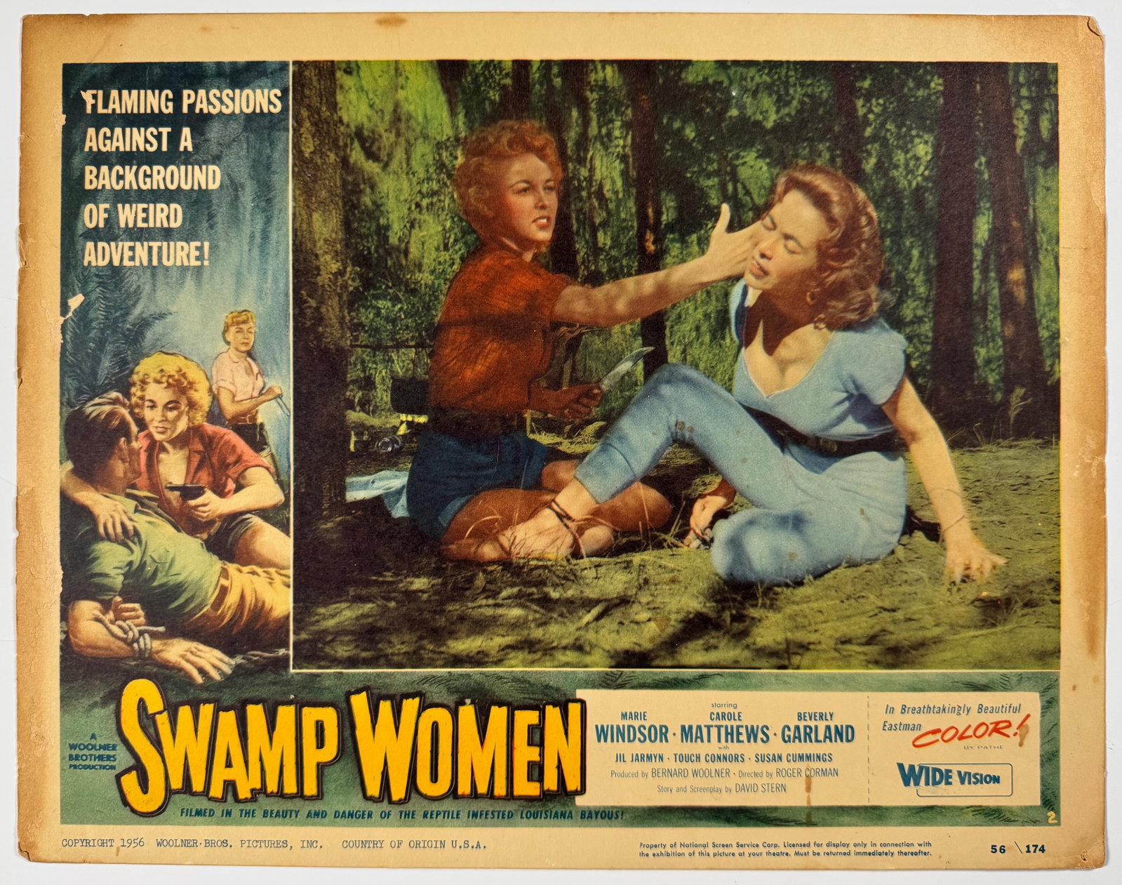 Swamp Women 1956 Original US Title Lobby Card Roger Corman Cult Crime Exploitation Film (1 of 4)