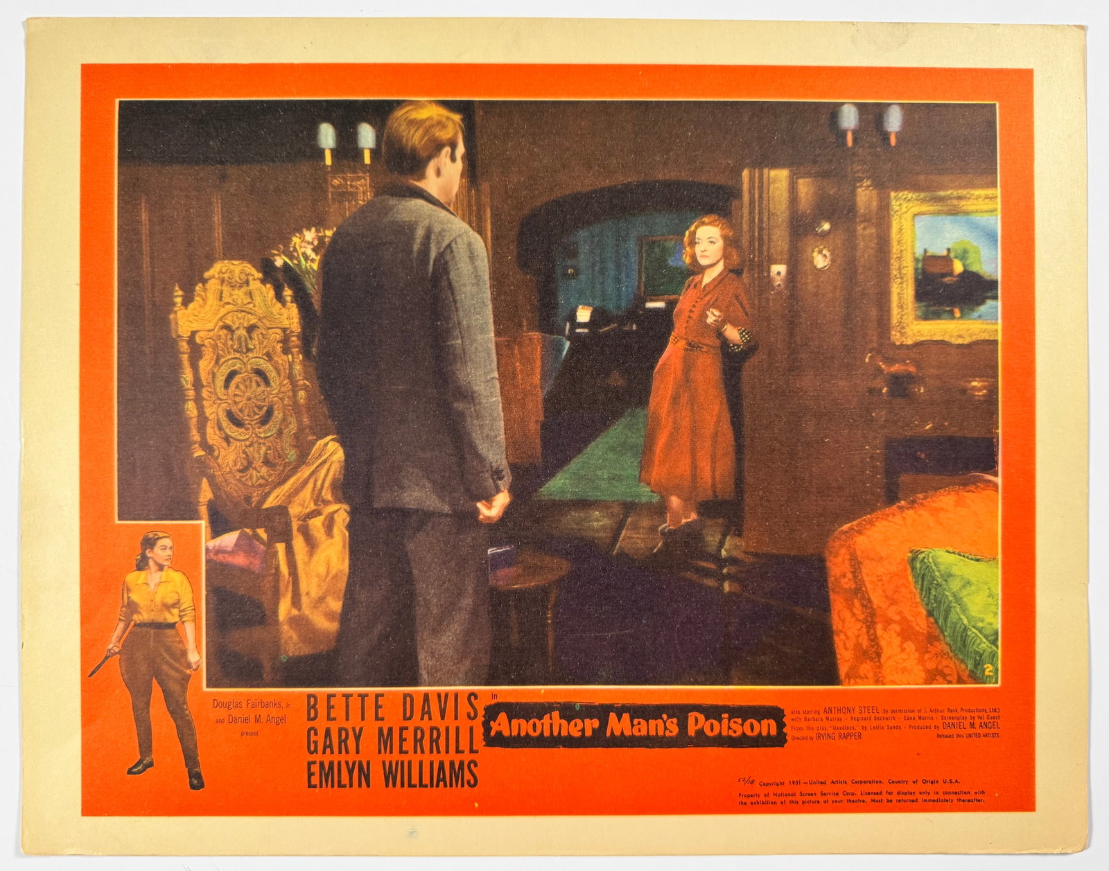 Another Mans Poison 1951 Original US Title Lobby Card Bette Davis Gary Merrill British Drama (1 of 4)