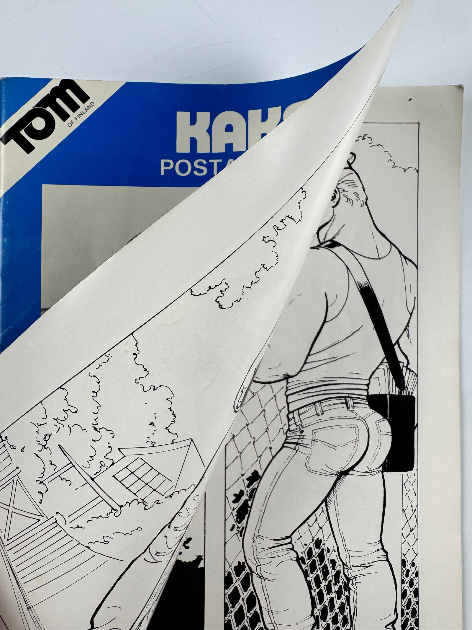 Tom of Finland Kake No 25 Postal Rape 1984 Touko Laaksonen Gay Leather Fetish BDSM Erotic Comic Art: Kake No. 25, Postal Rape, was created by Tom of Finland and published in 1984 by the Tom of Finland Company. The staple-bound comic forms part of the 26-issue Kake series and contains black-and-white 