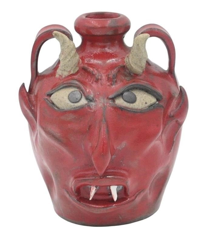 Wayne Hewell.  Small Red Devil Jug (1 of 8)