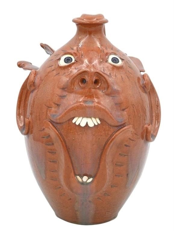 Roger Corn.  Face Jug with Arrows (1 of 7)