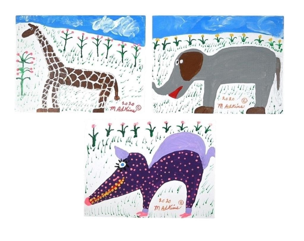 Minnie Adkins.  3 Small Paintings (1 of 5)