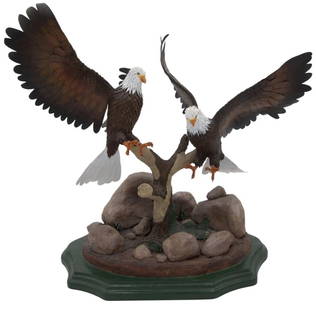 Mark Francis. Double Eagles: Mark Francis. (1960-) Double Eagles. Signed. Paper-mache, toilet paper, and mixed media. Mark is known for his detailed paper-mache sculptures made with toilet paper which started while incarcerated f