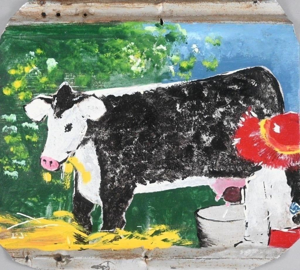 Leonard Jones.  Milking Cow (1 of 4)