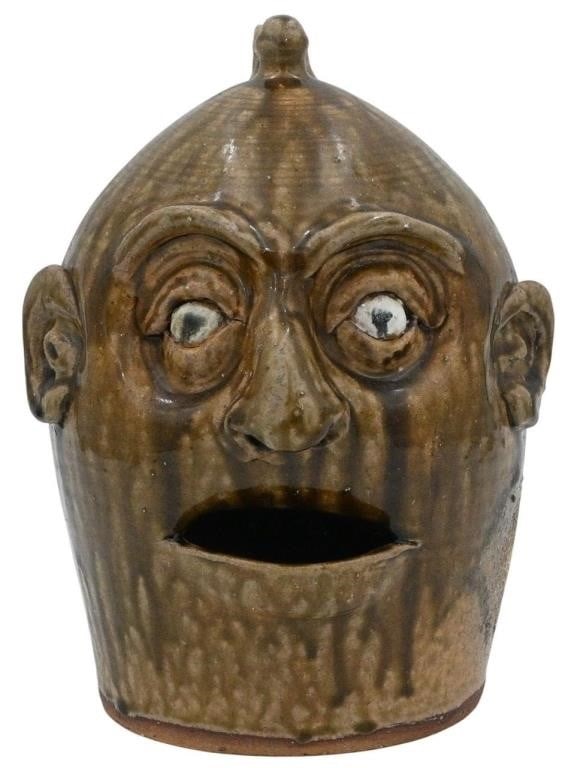 Marvin Bailey.  Chicken Waterer Face Jug (1 of 6)