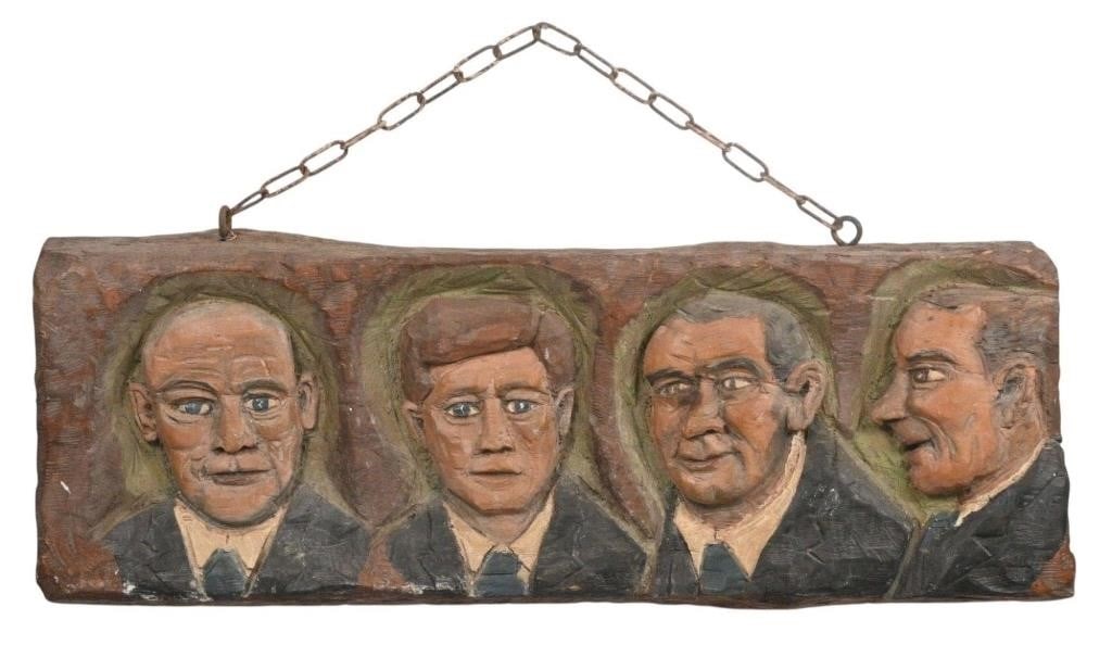 Wood Carved USA Presidents (1 of 10)