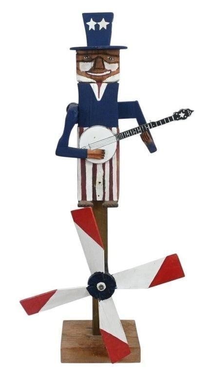 Banjo Playing Uncle Sam Whirligig (1 of 8)