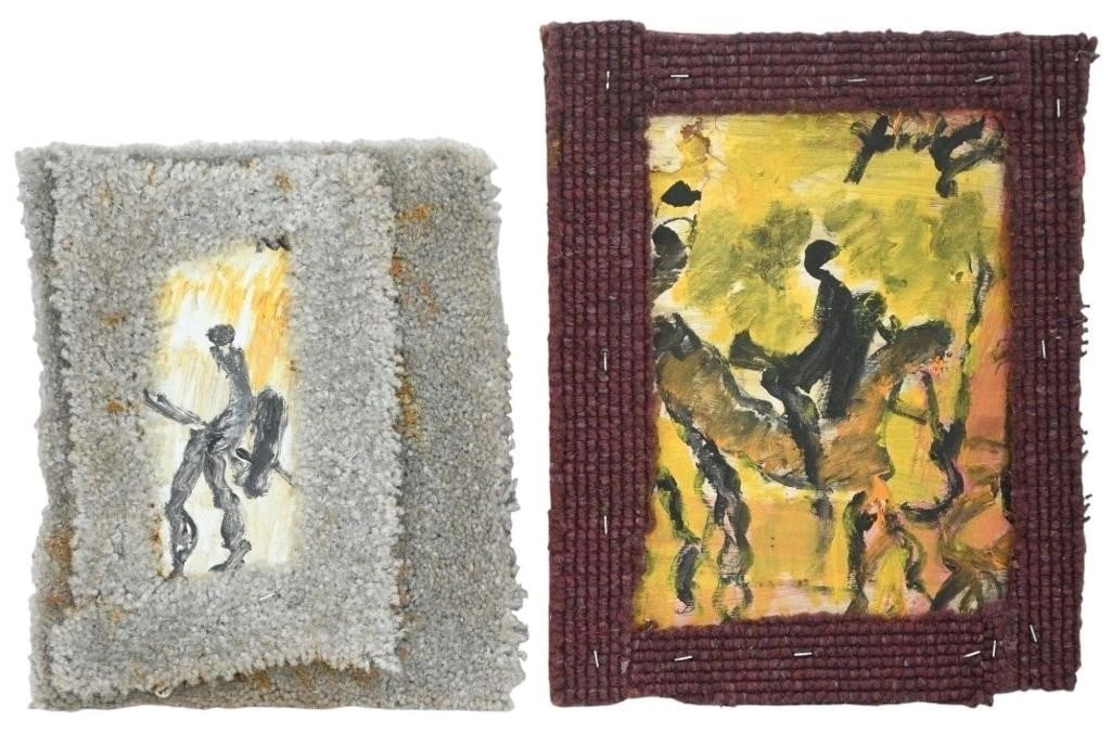 Purvis Young.  Carpet Framed Paintings (1 of 4)
