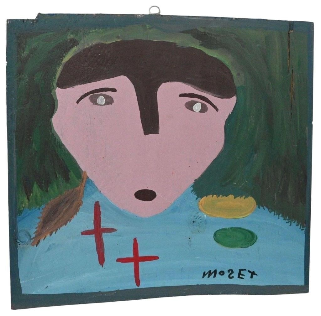 Mose Tolliver.  Pink Face with Crosses and Fruit (1 of 4)