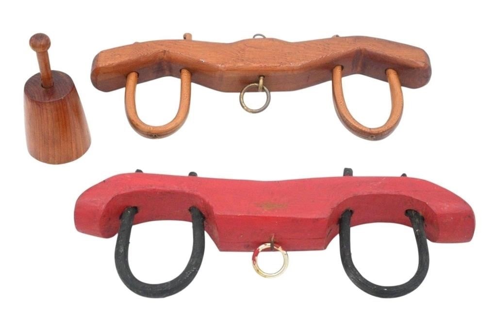 Denzil Goodpaster.  Pair of Miniature Yokes & Butter Mold (1 of 8)