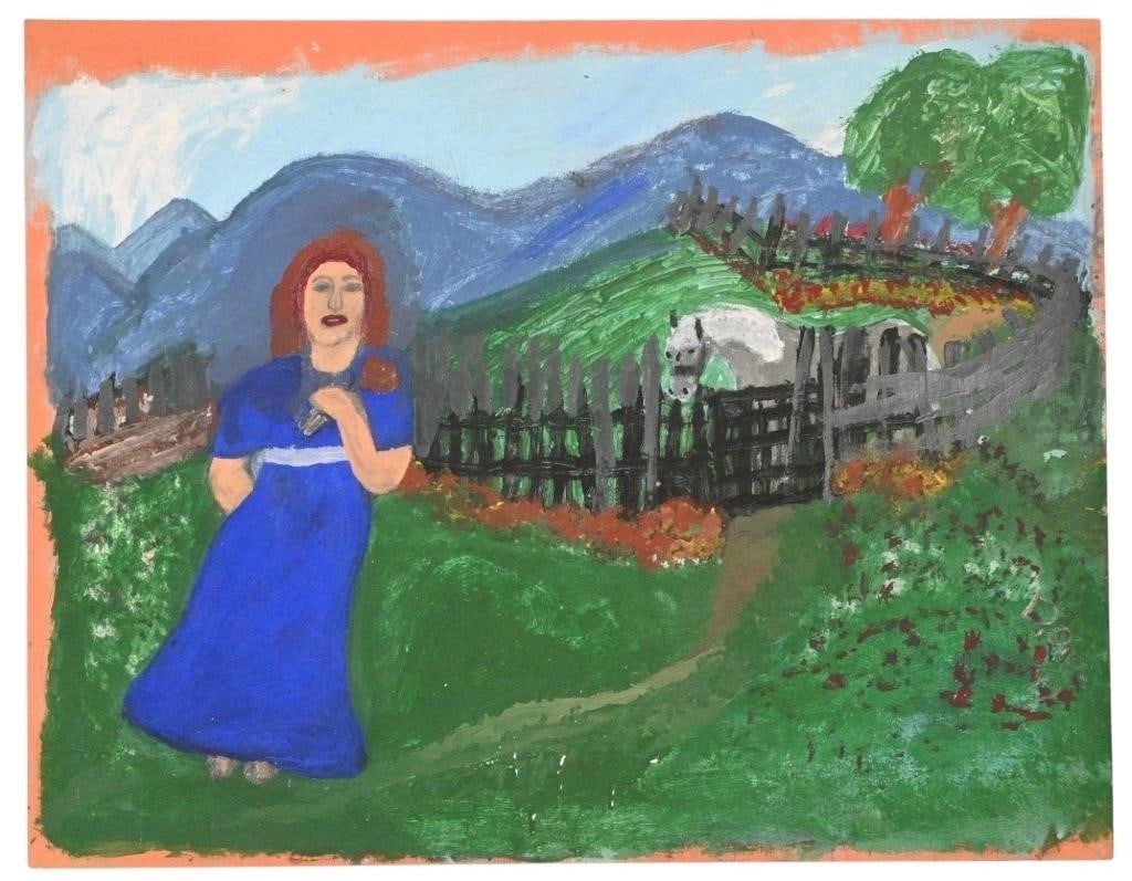 Donna Wilson.  Lady in Blue Dress with Horse (1 of 5)