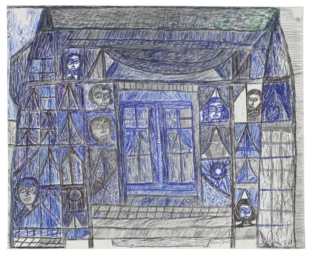 Henry "Popeye" Faust.  People in House Drawing (1 of 4)