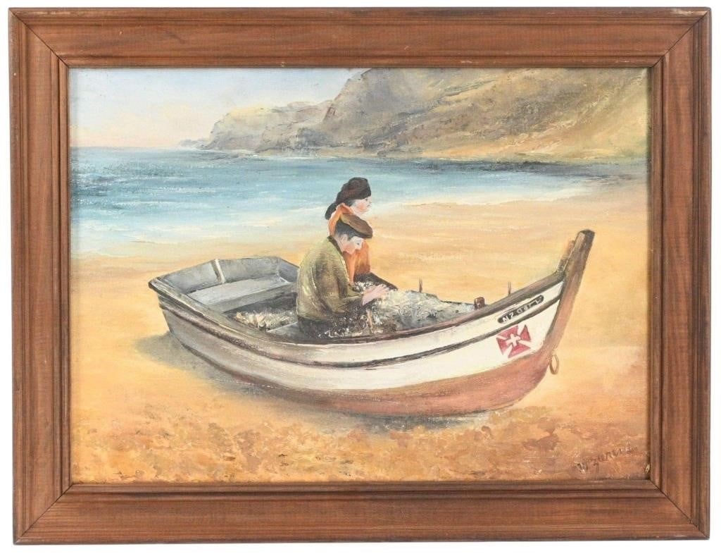 M. Ziereri.  Mending Nets by the Shore (1 of 4)