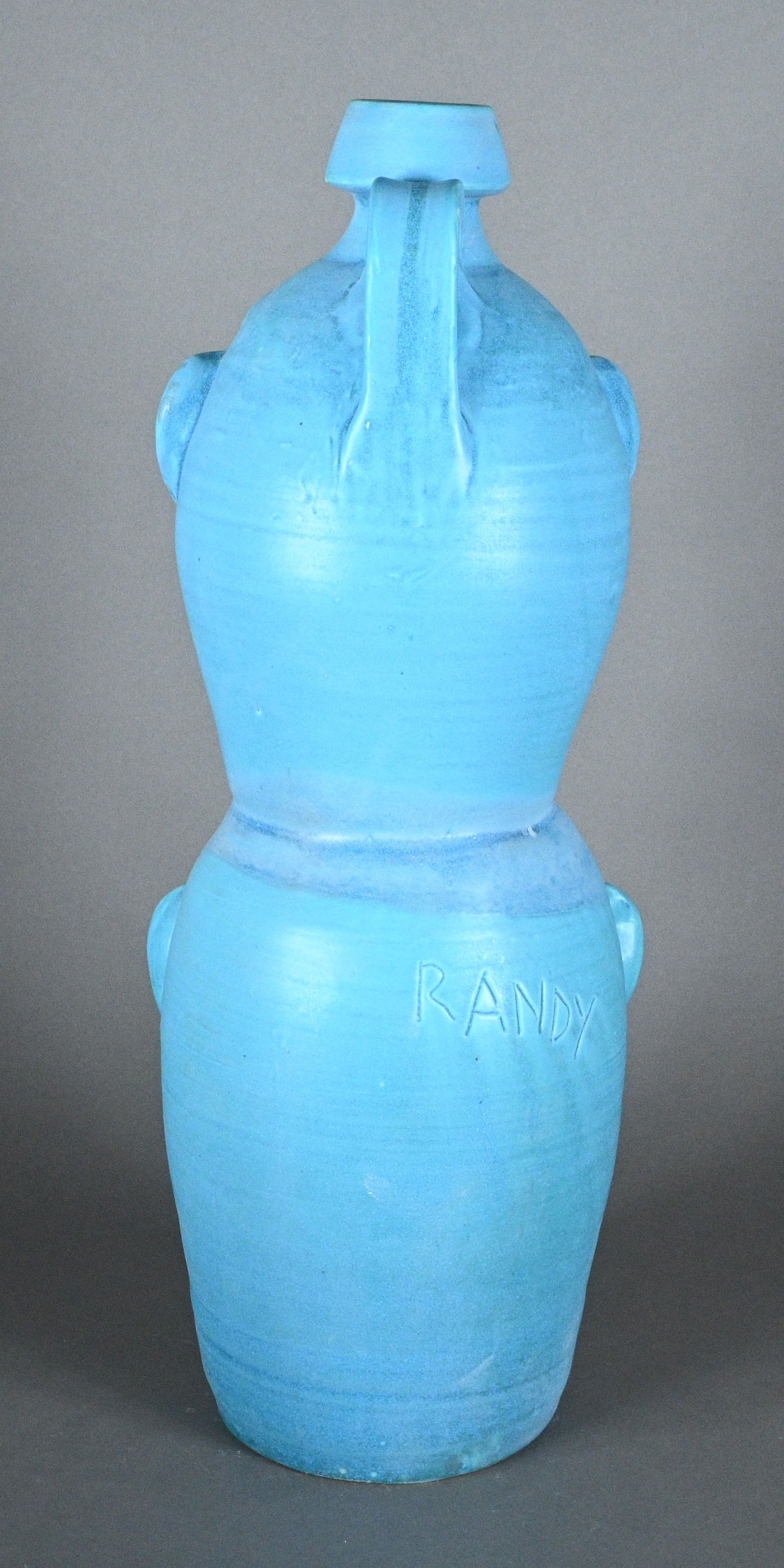 Randy Tobias. 2 Stack Turquoise Colored Totem - 3