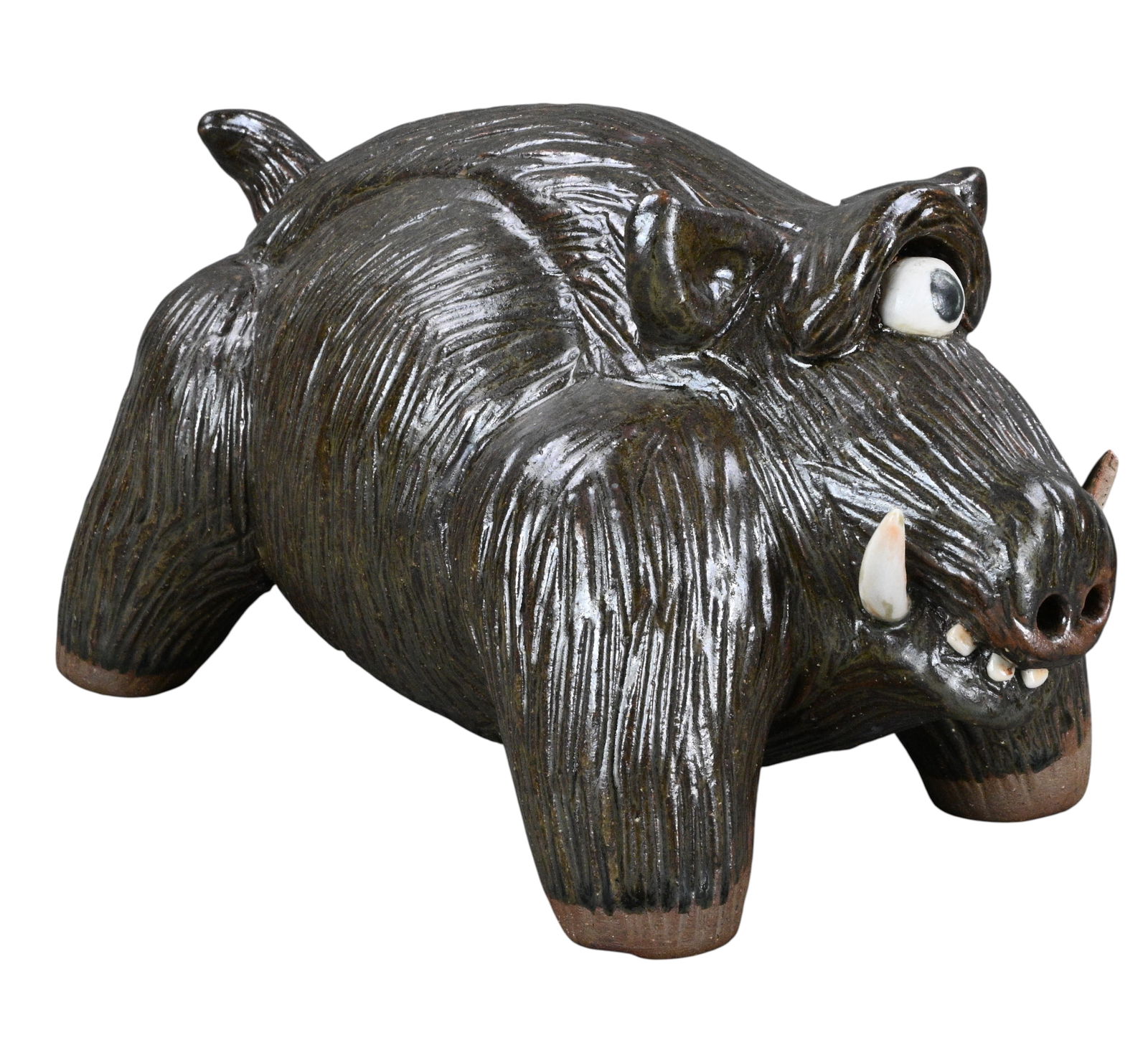 Clete Meaders, Jr. Cyclops Boar: Clete Meaders, Jr. (1921-2003)Cyclops Boar.2004. Signed and Dated. Mint condition. Size: 7.5" H x 12.5" W. Provenance: Private Georgia Collection. Est. $200 - $500. Ship: In-House Shipping