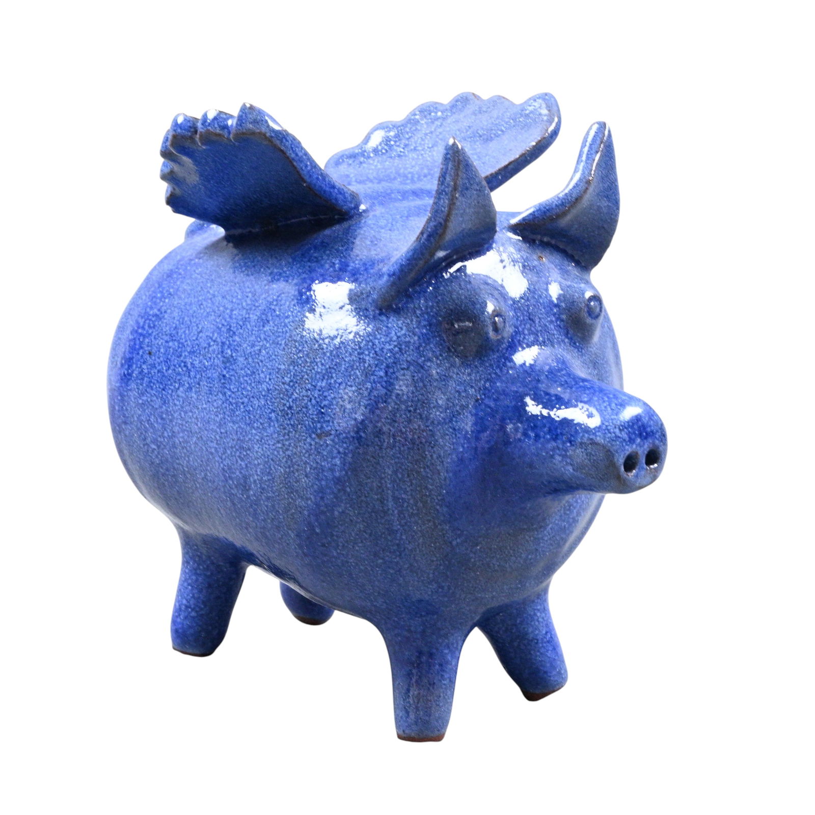 Mildred Meaders. #2 Flying Pig: Mildred Meaders. (1940-2022)#2 Flying Pig .Signed, Titled, Dated, and Numbered. Can't make out date. Mint condition. Size: 6" H. Provenance: Private Georgia Collection. Est. $50 - $200. 