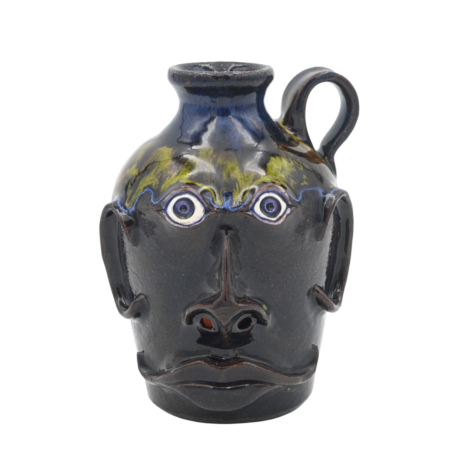 Jonathan Corn. Face Jug: Jonathan Corn. Face Jug.2024. Signed and Dated. Son of Roger Corn. Mint condition. Size: 6.5" H. Provenance: Private Georgia Collection. Est. $200 - $400. Ship: In-House Shipping Available.