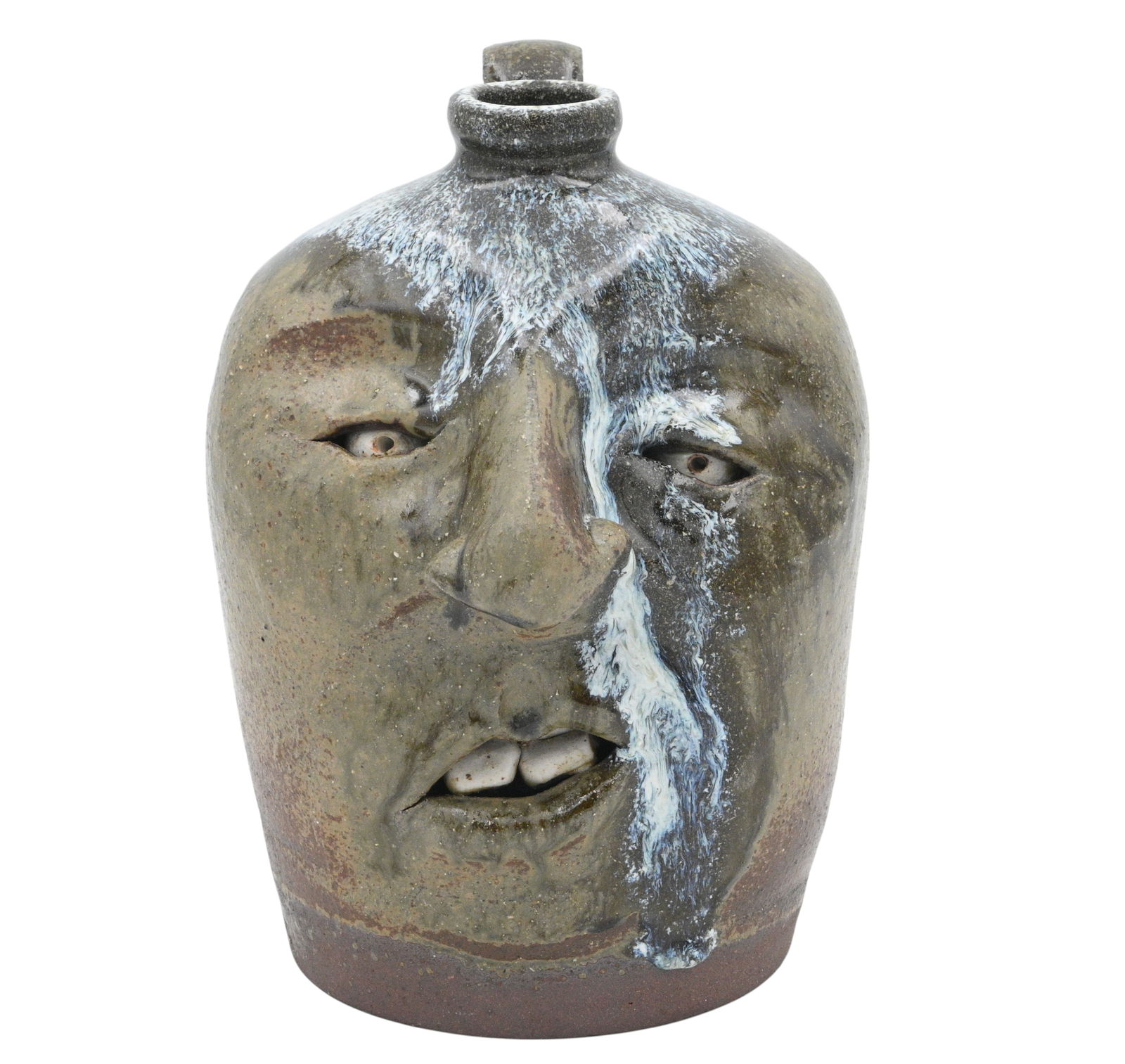 Ben Wilson. Face Jug: Ben Wilson. Face Jug.Signed and Numbered. Nice glaze drip. Mint condition. Size: 8.25" H. Provenance: Private Georgia Collection. Est. $200 - $400. Ship: In-House Shipping Available.