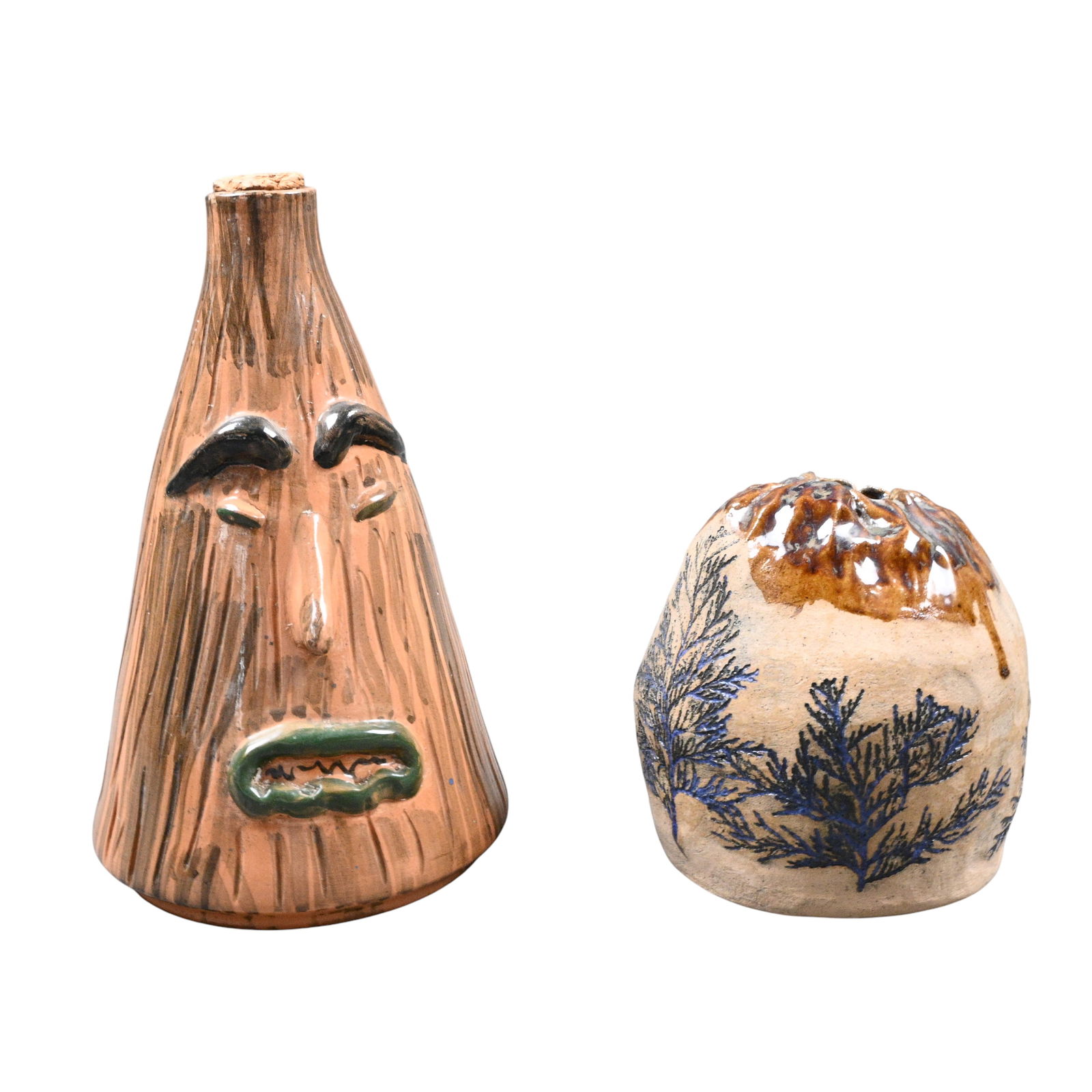 Pair of Pottery: Pair of Pottery. Initialed on small pot. Mint condition. Size: Largest is 9.25" H. Provenance: Private Georgia Collection. Est. $50 - $100. Ship: In-House Shipping Available.