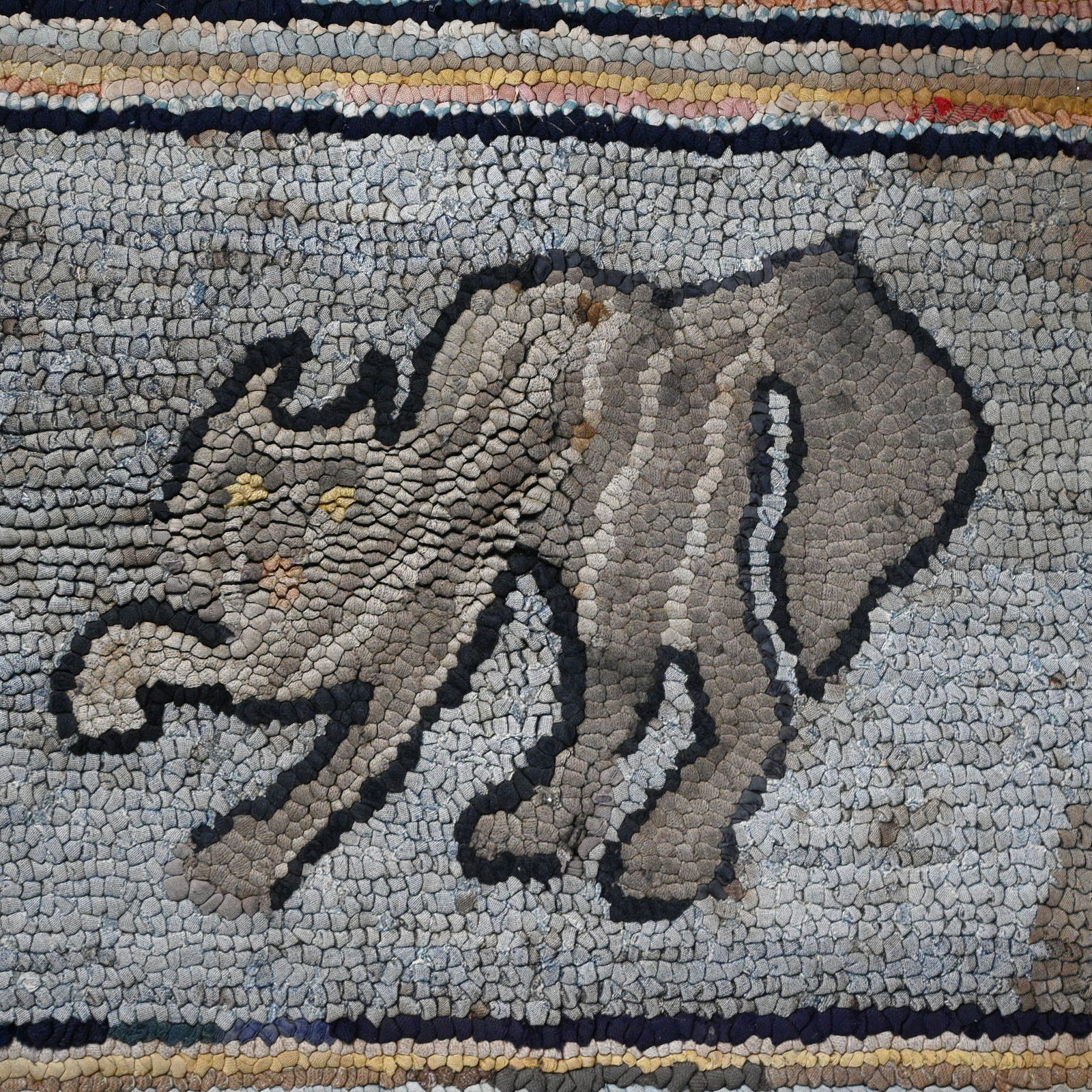 Cat Hooked Rug - 2
