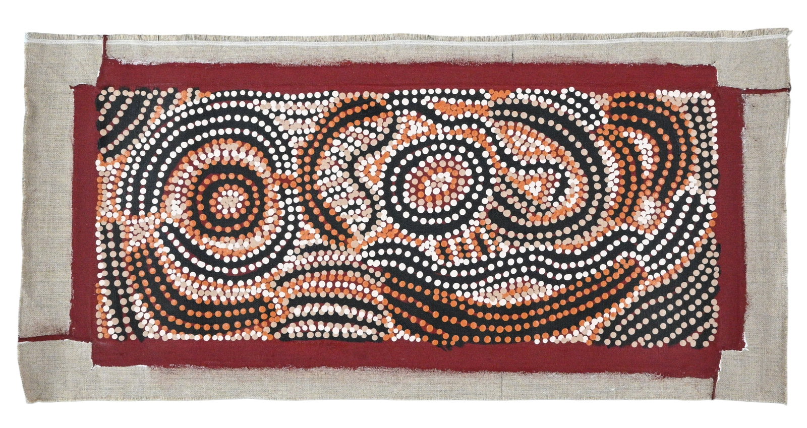 Sally Butler Napurrula. Australian Fine Dot Art: Sally Butler Napurrula. (b. 1972)Australian Fine Dot Art.2015. Signed. Acrylic paint on unstretched linen. Australian artist from Alice Springs. Excellent condition with creases on the edges