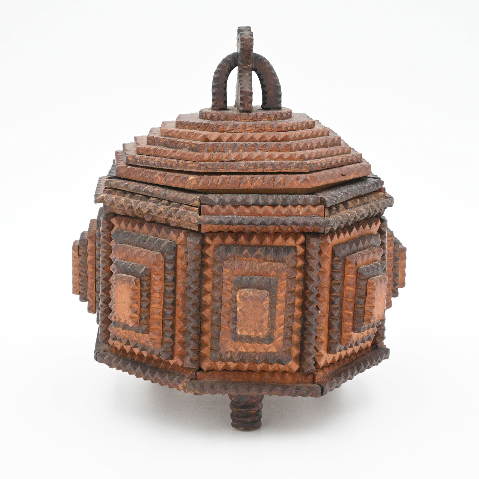 Tramp Art Octagonal Box - 2