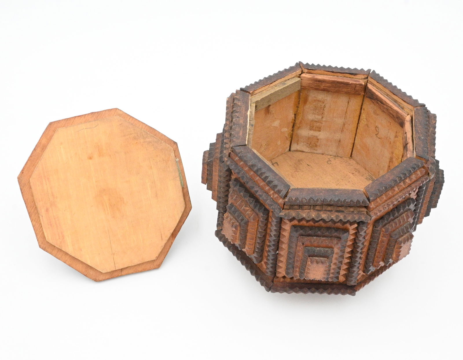 Tramp Art Octagonal Box - 4