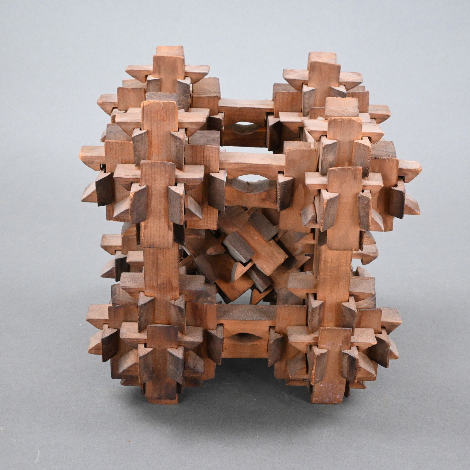 Tramp Art Geometric Cube - 5