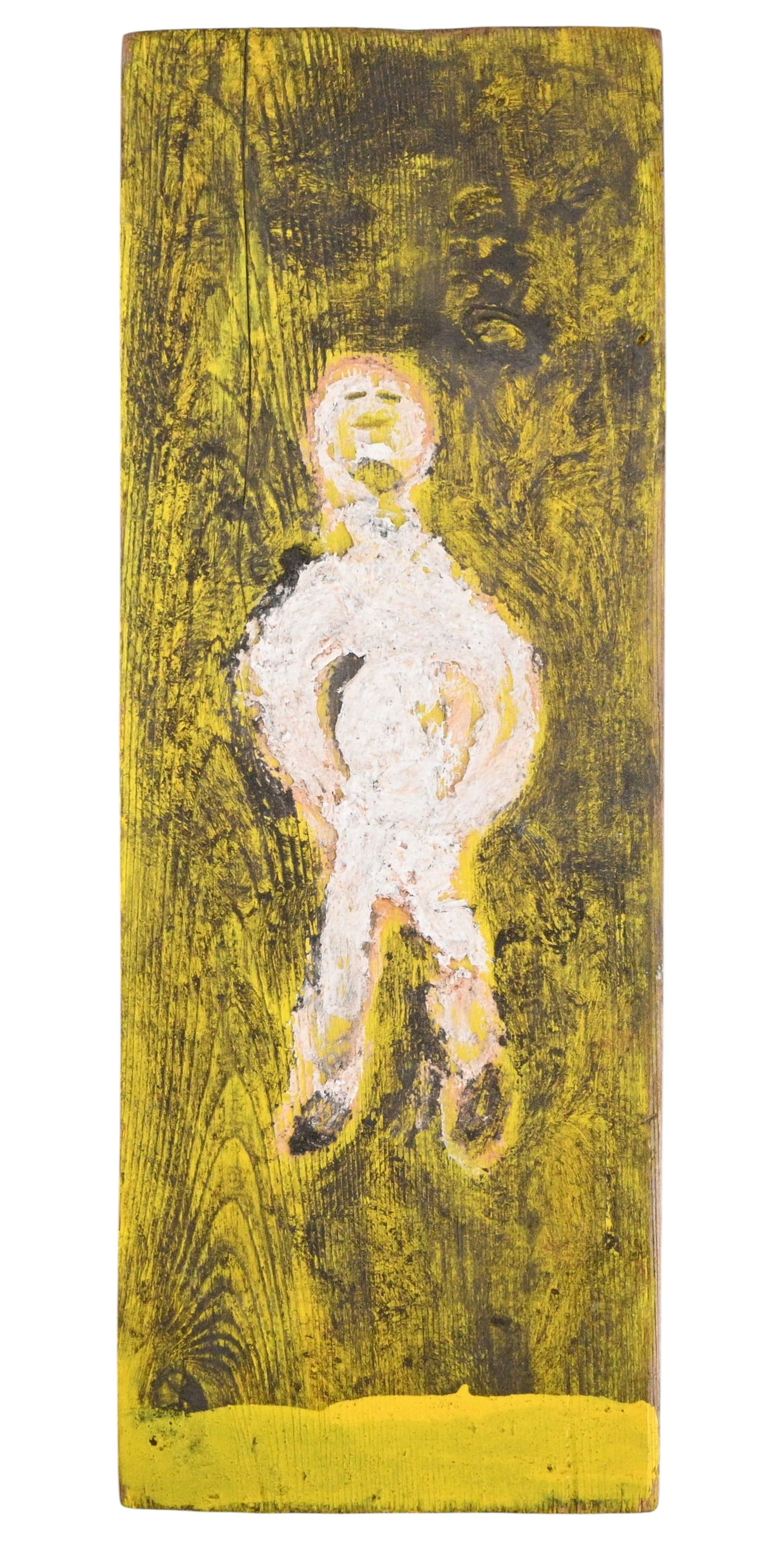 Jimmy Lee Sudduth. Rare Football Player Source Piece: Jimmy Lee Sudduth. (1910-2007)Rare Football Player Source Piece.1994. Thick mud and paint on wood board. White man with a yellow background. Only Jimmy Lee Sudduth source piece. Excellent