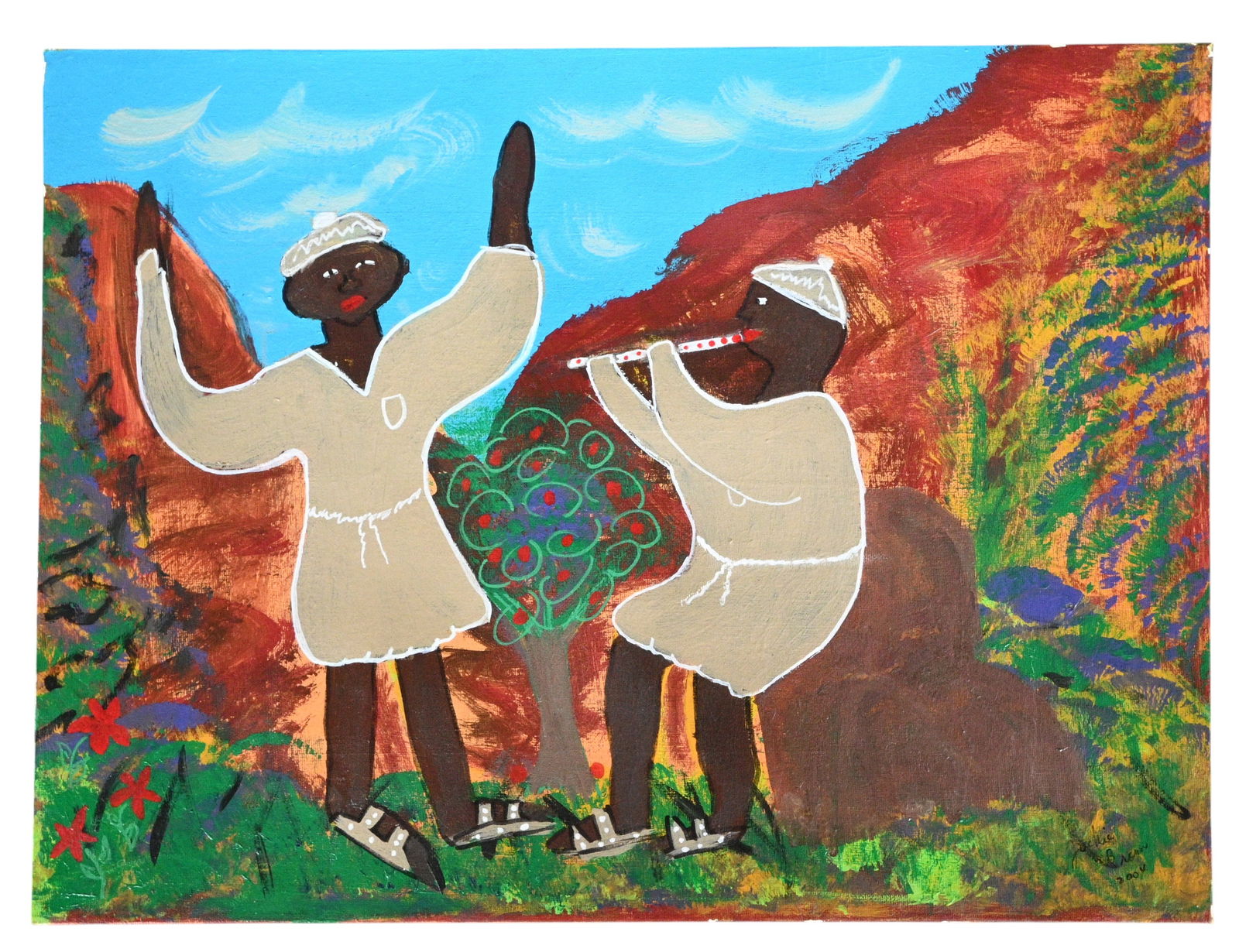 Jackie Brown. Praise The Lord Painting: Jackie Brown. Praise The Lord Painting.2004. Signed, Dated, and Titled. Acrylic paint on canvas panel. Excellent condition. Size: 18" H x 24" W. Provenance: Micki Beth Stiller Collection. 