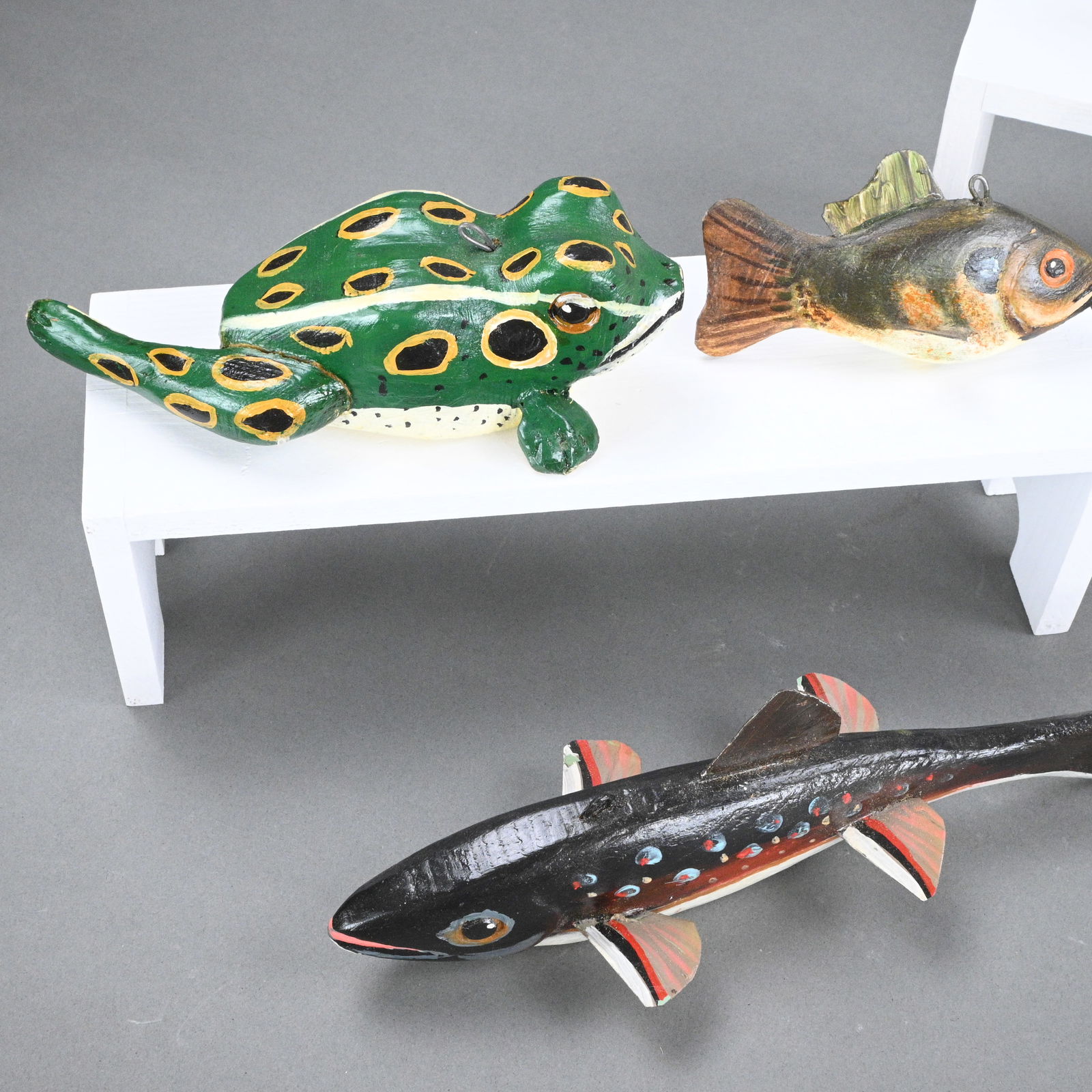 Tom Singleton. Fish and Frog Decoys - 3